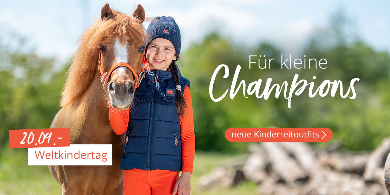 Für kleine Champions. 20.09. Weltkindertag. Neue Kinderreitoutfits