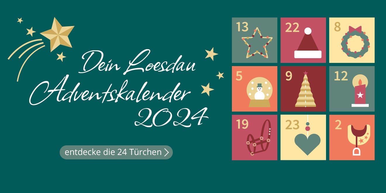 Dein Loesdau Adventskalender 2024. Entdecke die 24 Türchen