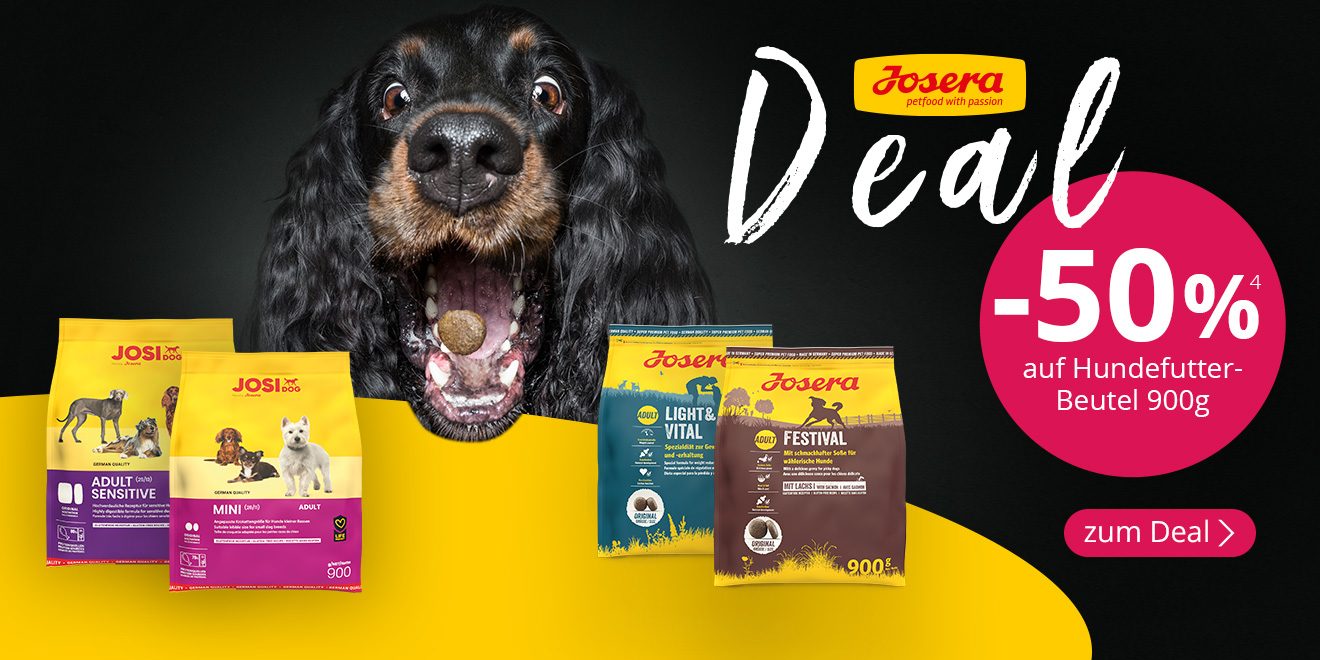 Josera Deal. 50%⁴ auf Hundefutter-Beutel 900g. Zum Deal