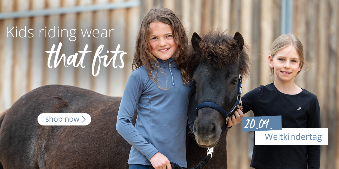 Kids riding wear that fits. 20.09. Weltkindertag. Shop now