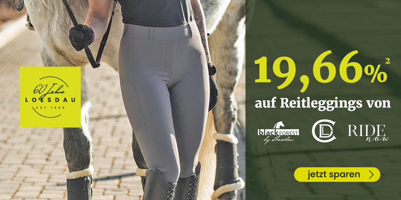 19,66 %² auf Reitleggings von black forest, CDL, RIDE now. Jetzt sparen