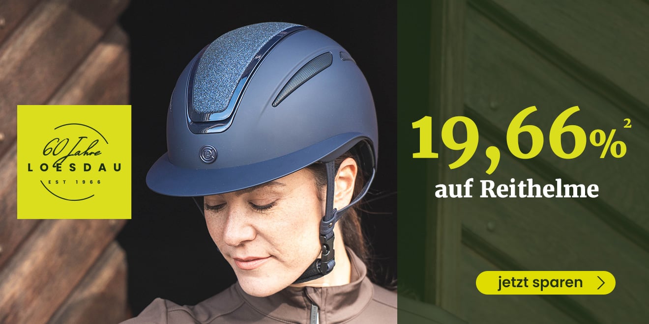 60 Jahre Loesdau. 19,66 %² auf Reithelme. Jetzt sparen.