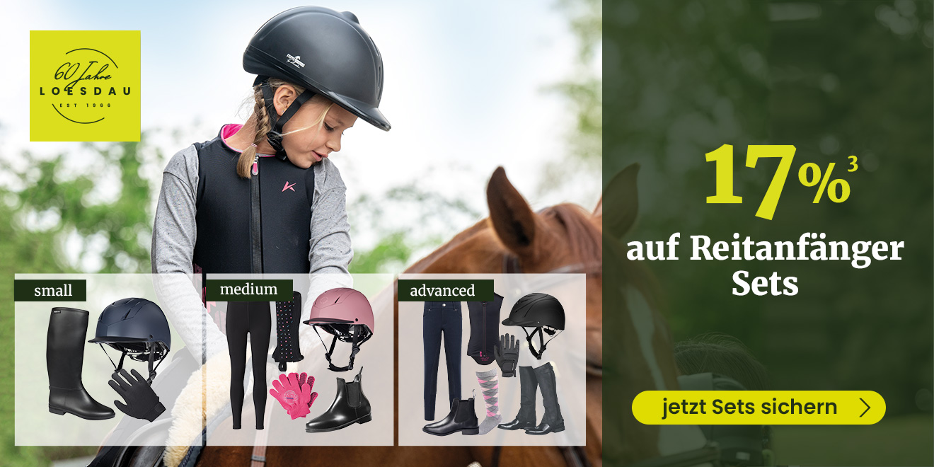 60 Jahre Loesdau 17 %³ auf Reitanfänger Sets. Jetzt Sets sichern