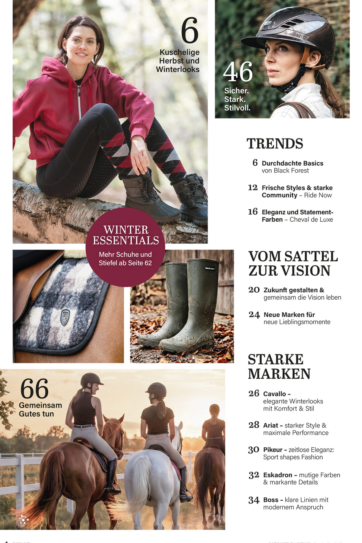 Inhaltsverzeichnis des PASSION-Magazins Herbst & Winter 2026