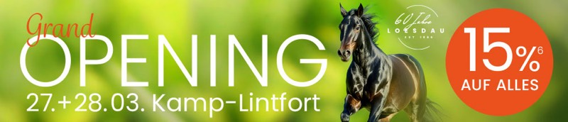 Grand Opening. 27.03. + 28.03. Kamp-Lintfort. 60 Jahre Loesdau. 15 %⁶ auf alles