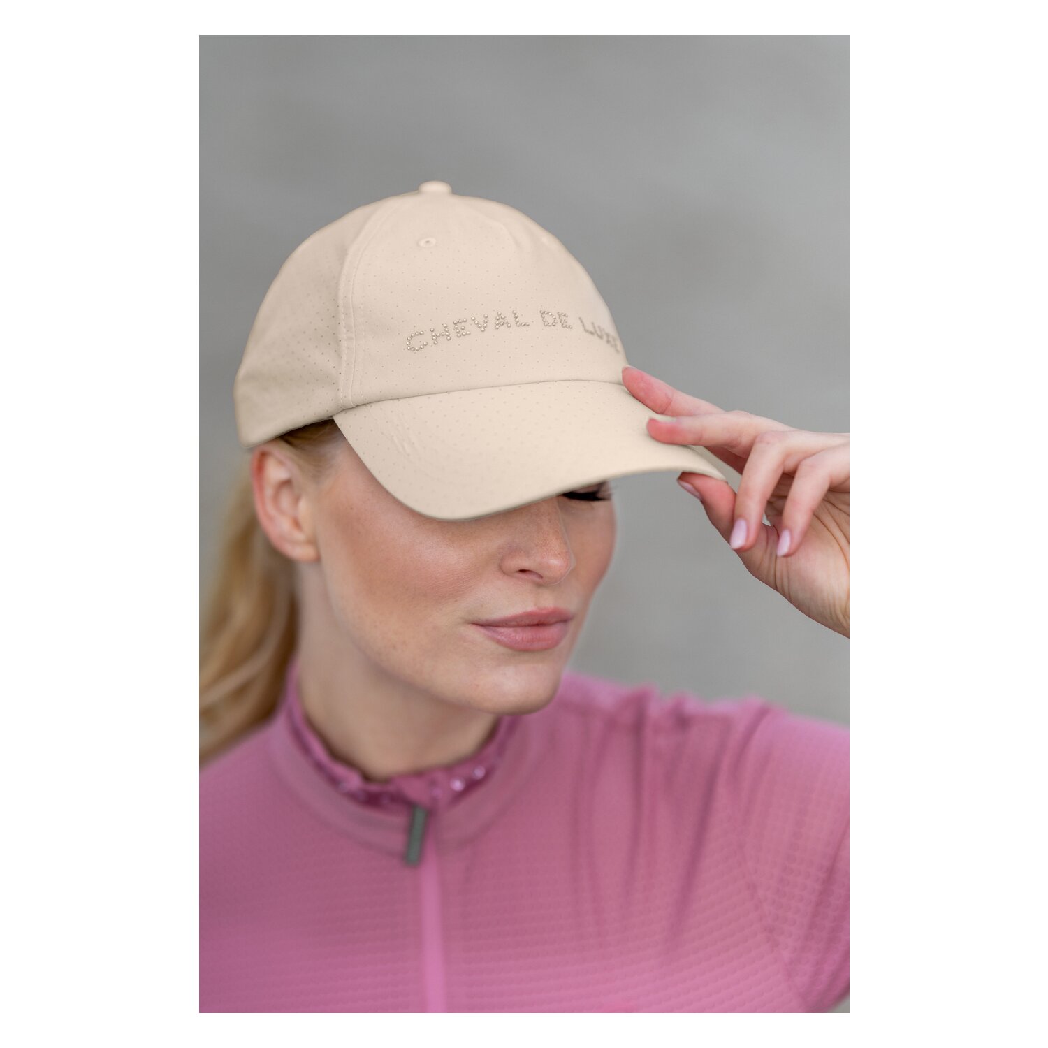 Cheval de Luxe Basecap aus Mesh mit Glitzerlogo – Ansicht 3