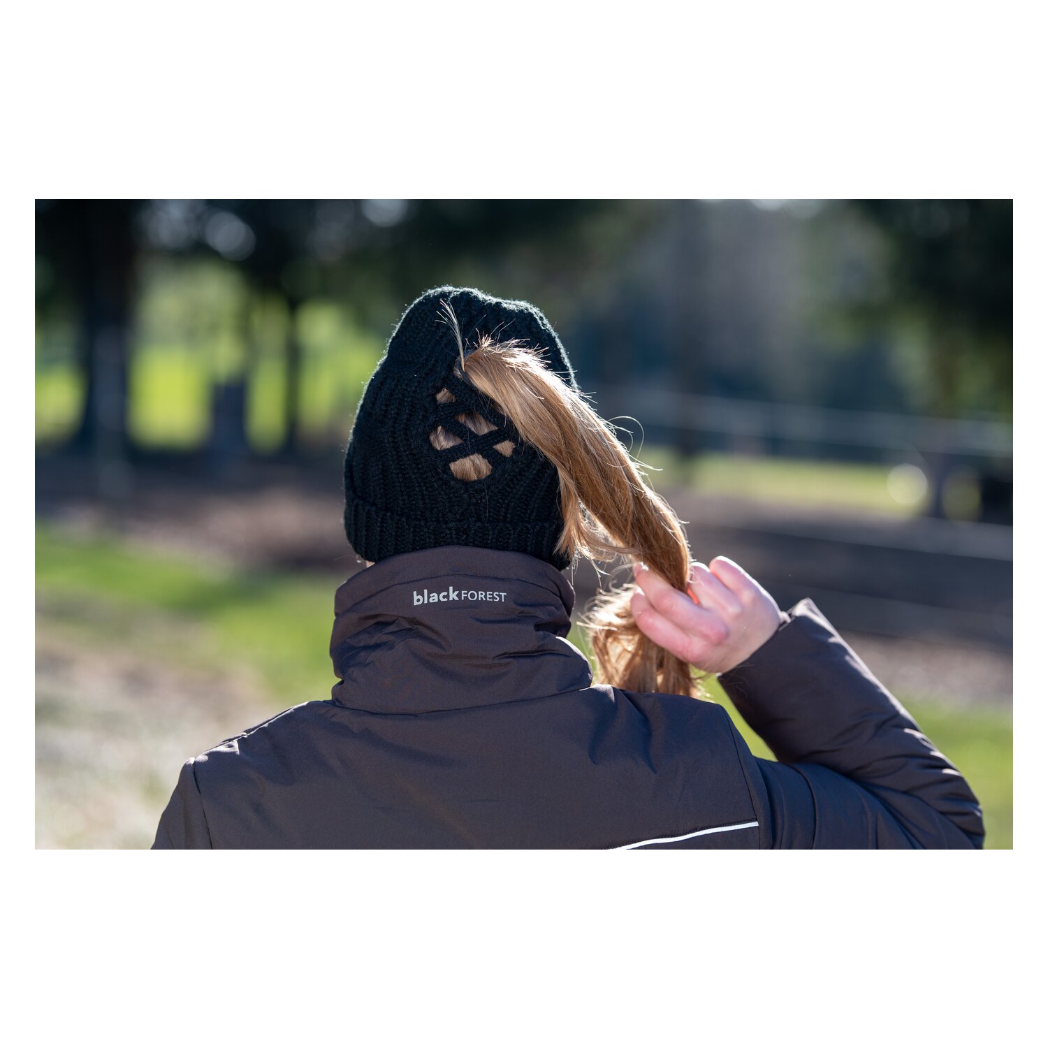 black forest Strickmütze für Haarzopf – Ansicht 5