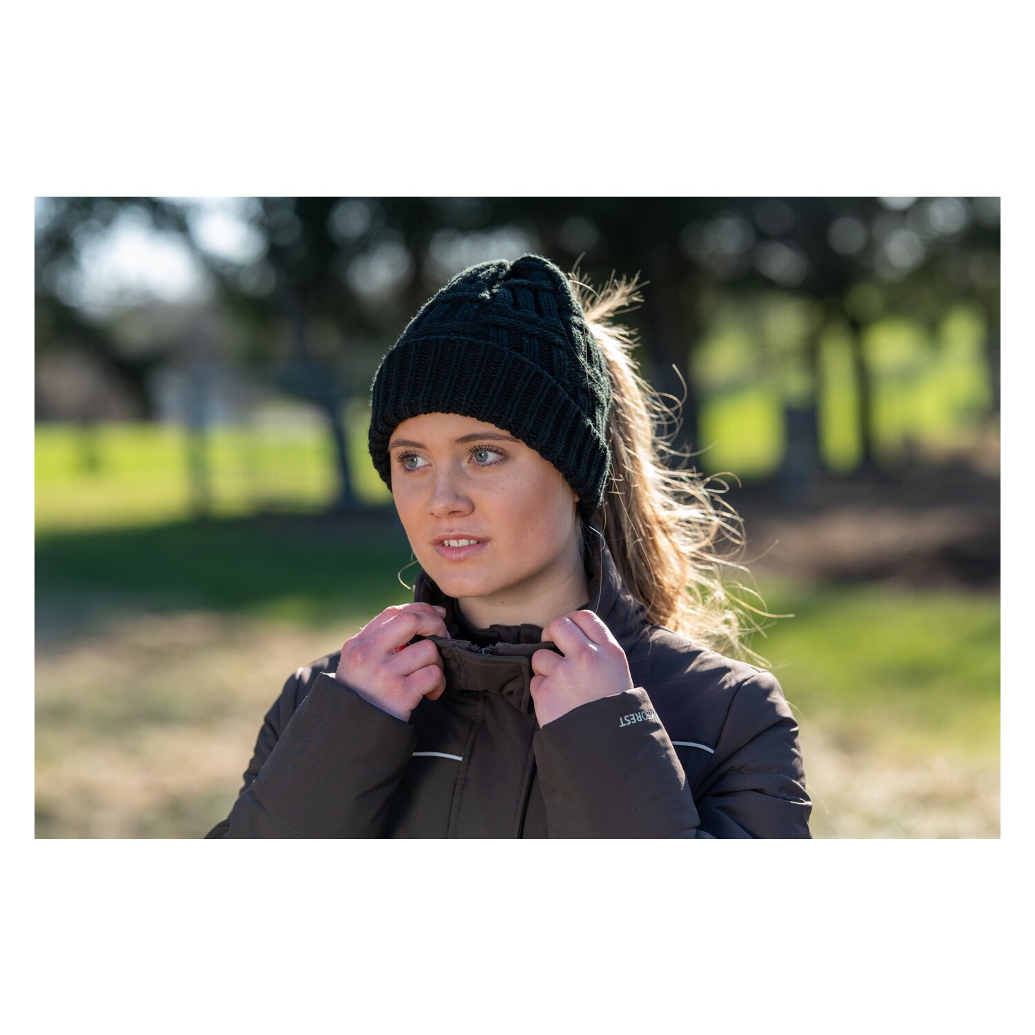 black forest Strickmütze für Haarzopf – Ansicht 3