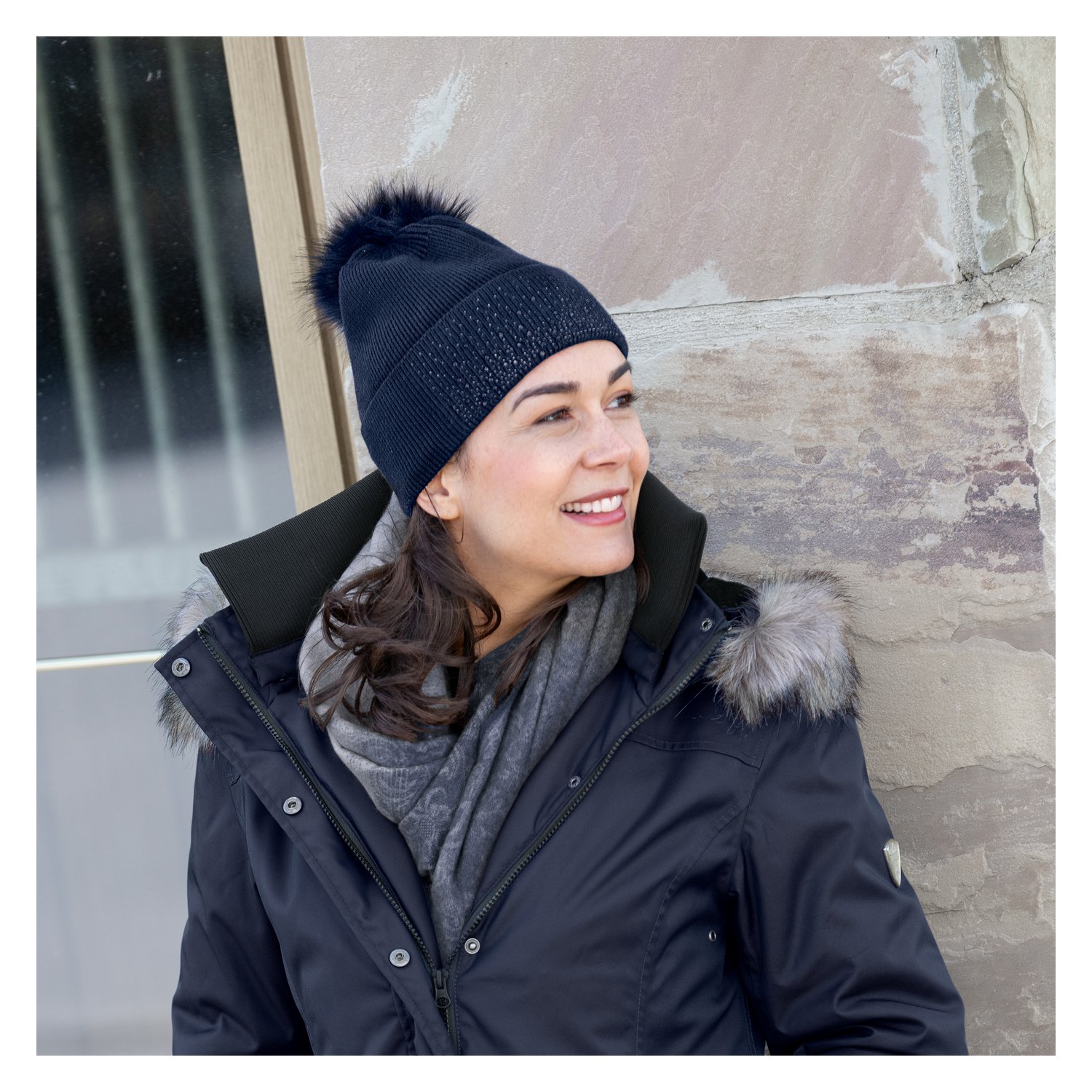 Cheval de Luxe Strickmütze mit abnehmbarem Bommel – Ansicht 3