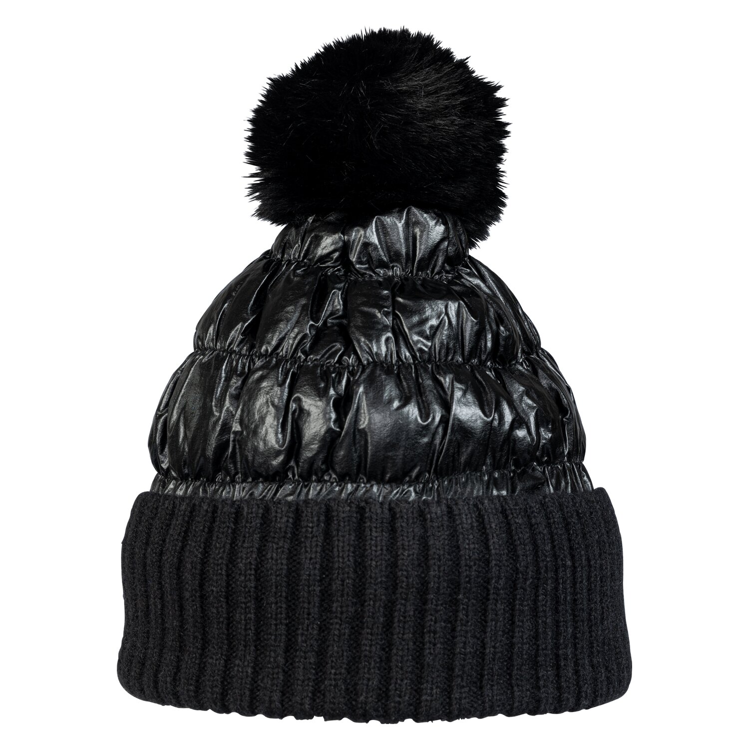 Cheval de Luxe Wattierte Mütze im Materialmix – Ansicht 1