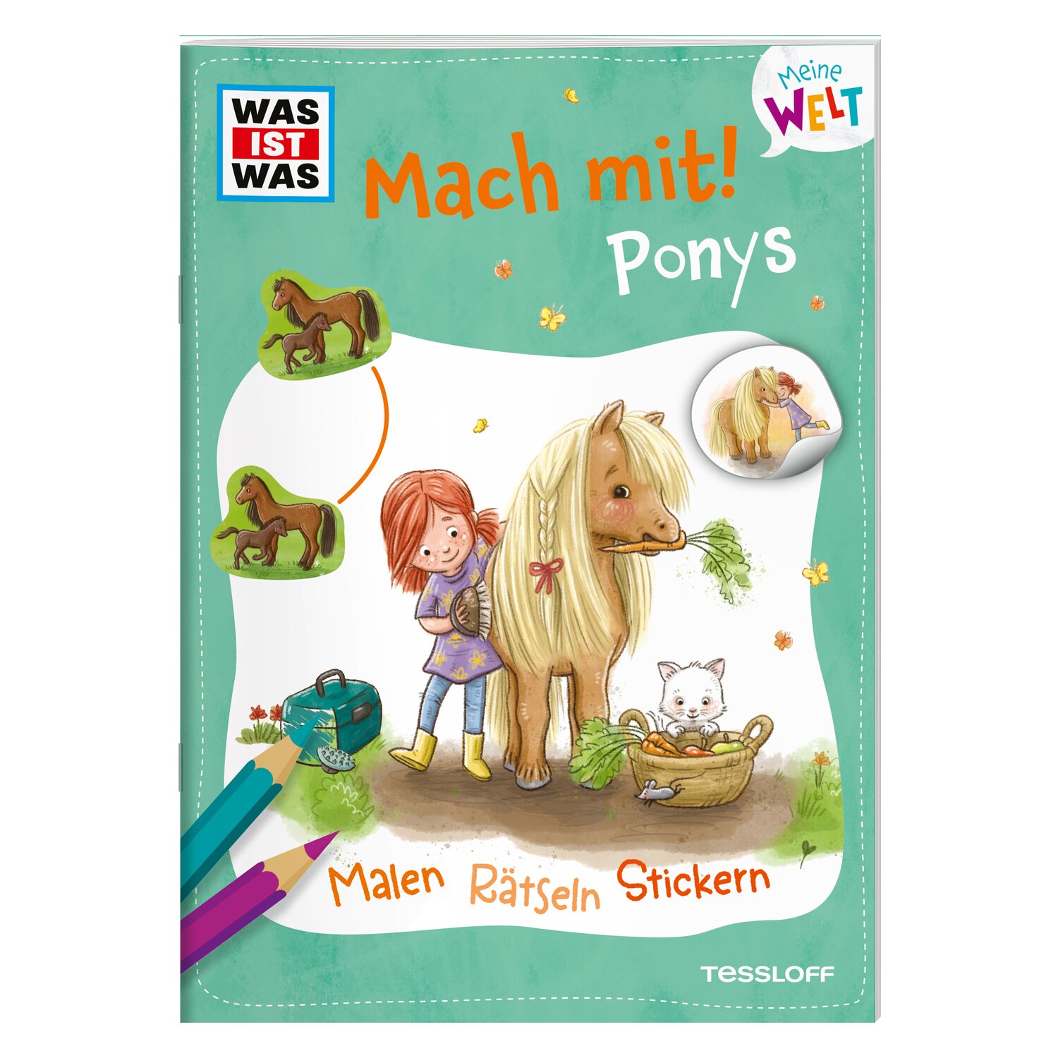 WAS IST WAS Meine Welt mach mit! Ponys - Malen, Rätseln, Stickern – Ansicht 1