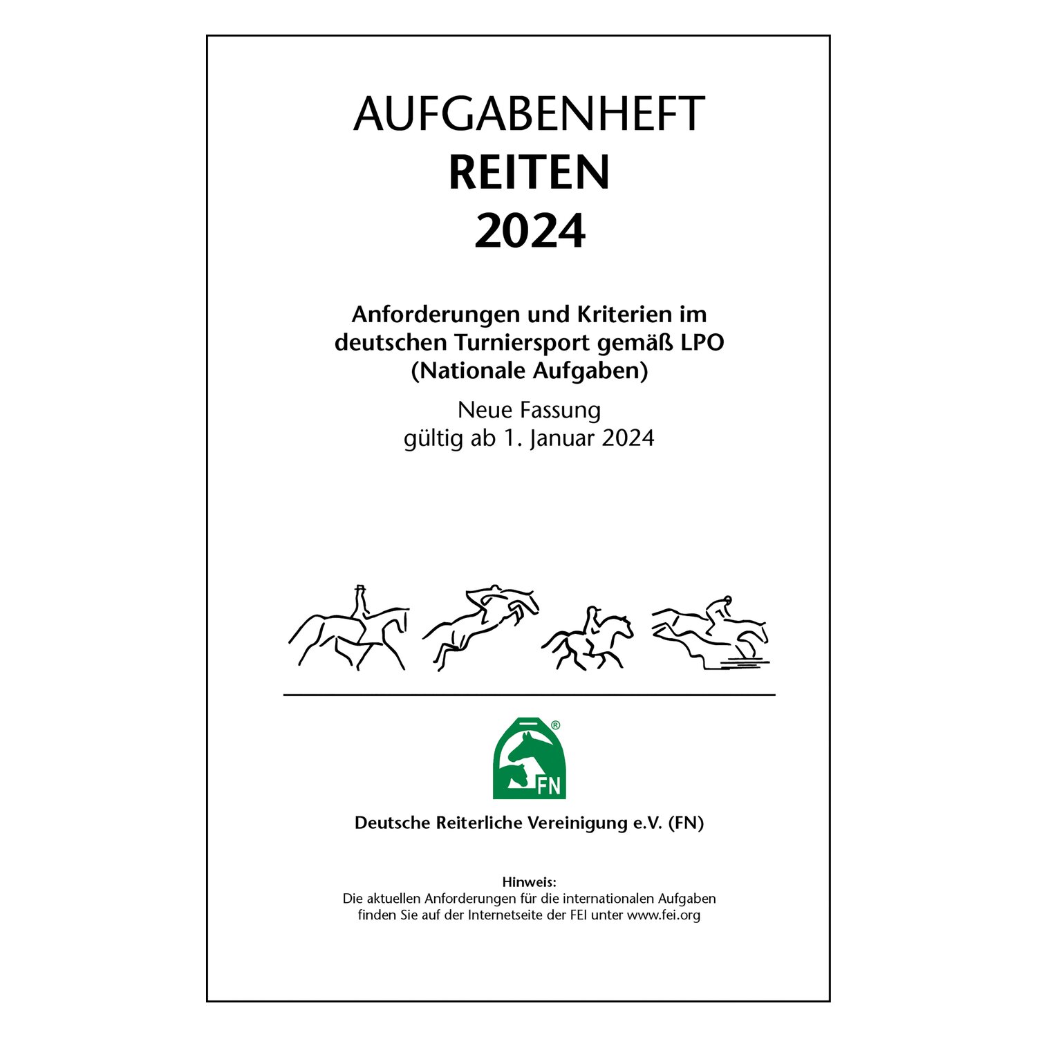 Aufgabenheft Reiten 2024 (Nationale Aufgaben) - Inhalt ohne Ordner, FNverlag – Ansicht 1