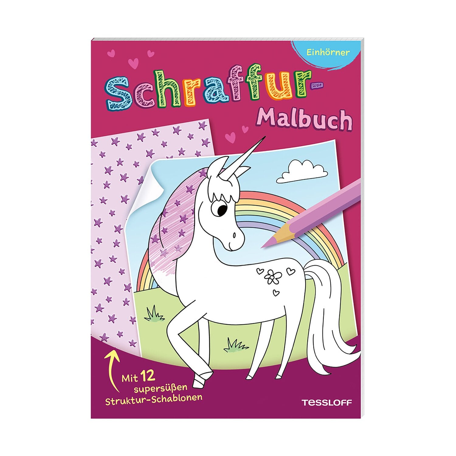TESSLOFF Schraffur-Malbuch Einhörner &ndash; Ansicht 1
