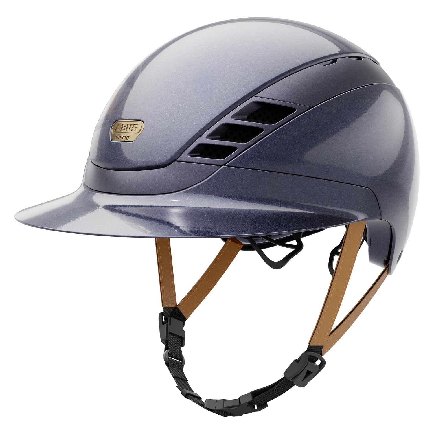 ABUS PIKEUR Reithelm AirLuxe Pure Metallic Hazelnut &ndash; Ansicht 1