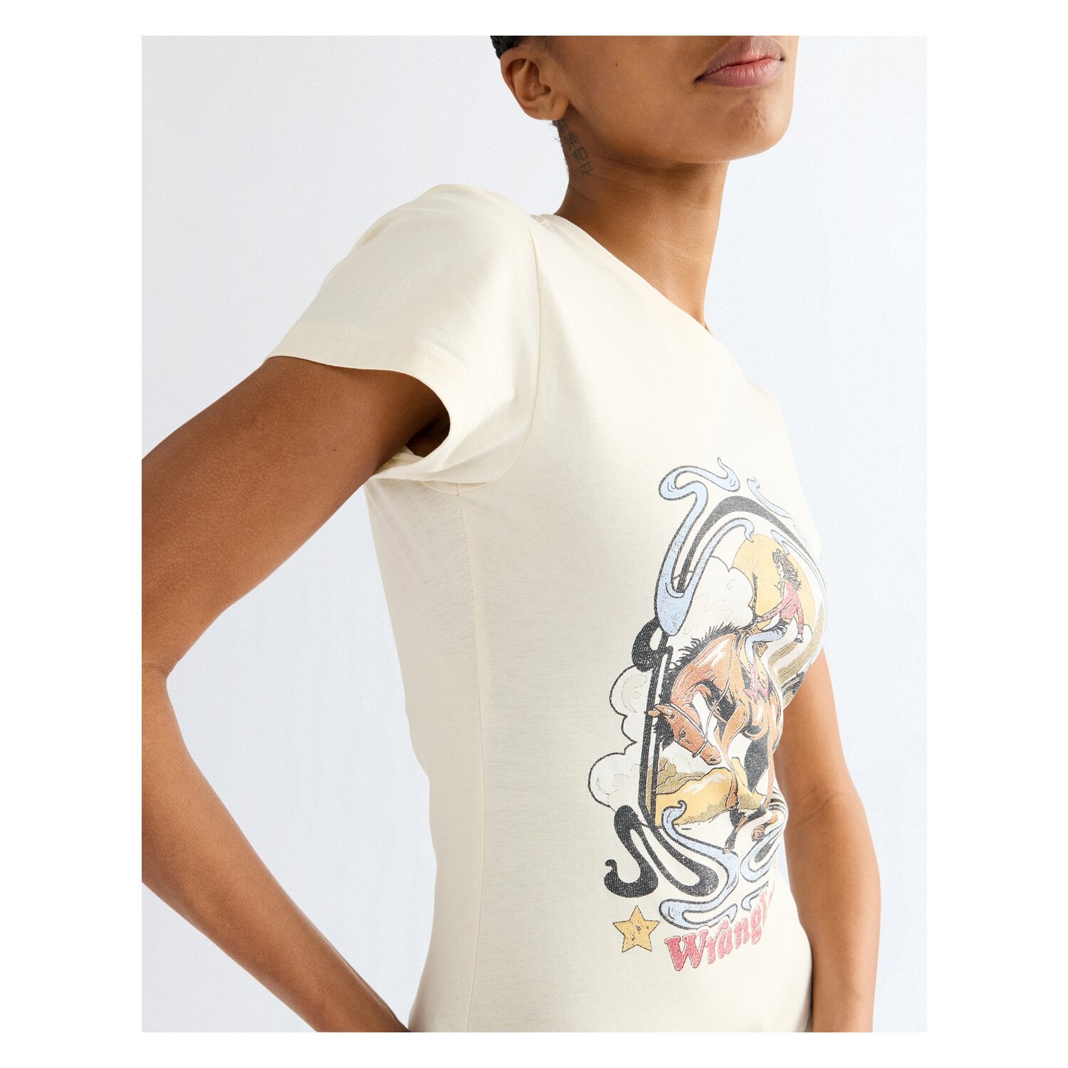 Wrangler T-Shirt Shrunken Band Tea &ndash; Ansicht 6