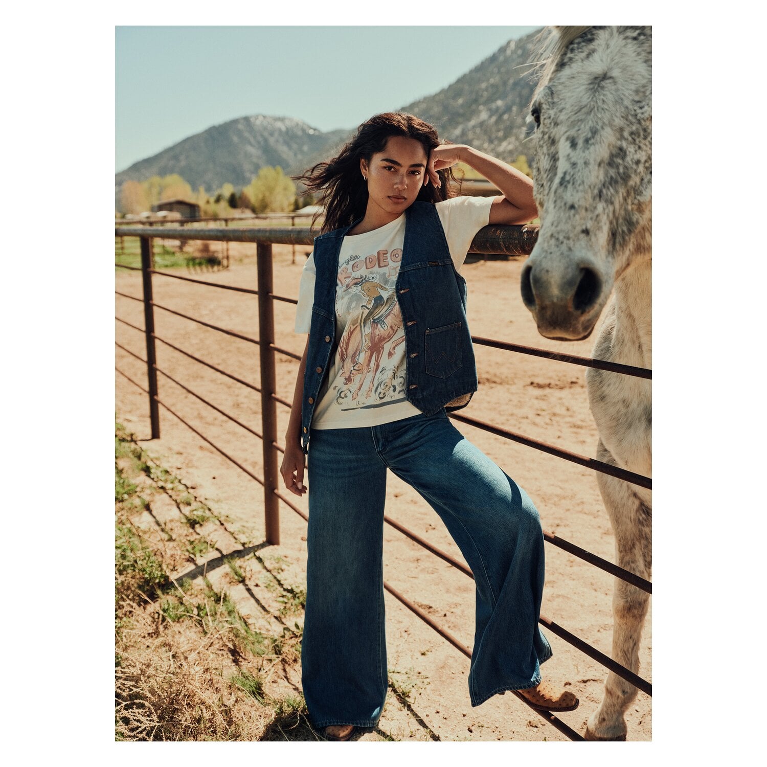 Wrangler T-Shirt Shrunken Band Tea &ndash; Ansicht 7