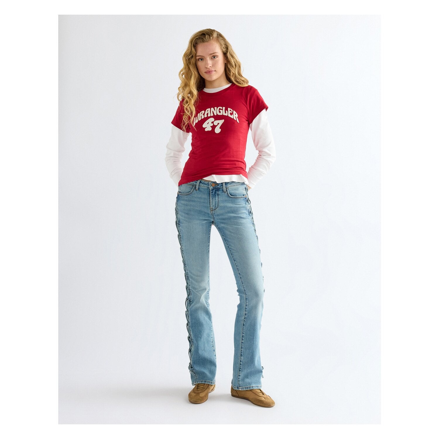 Wrangler T-Shirt Shrunken Band Tea &ndash; Ansicht 4