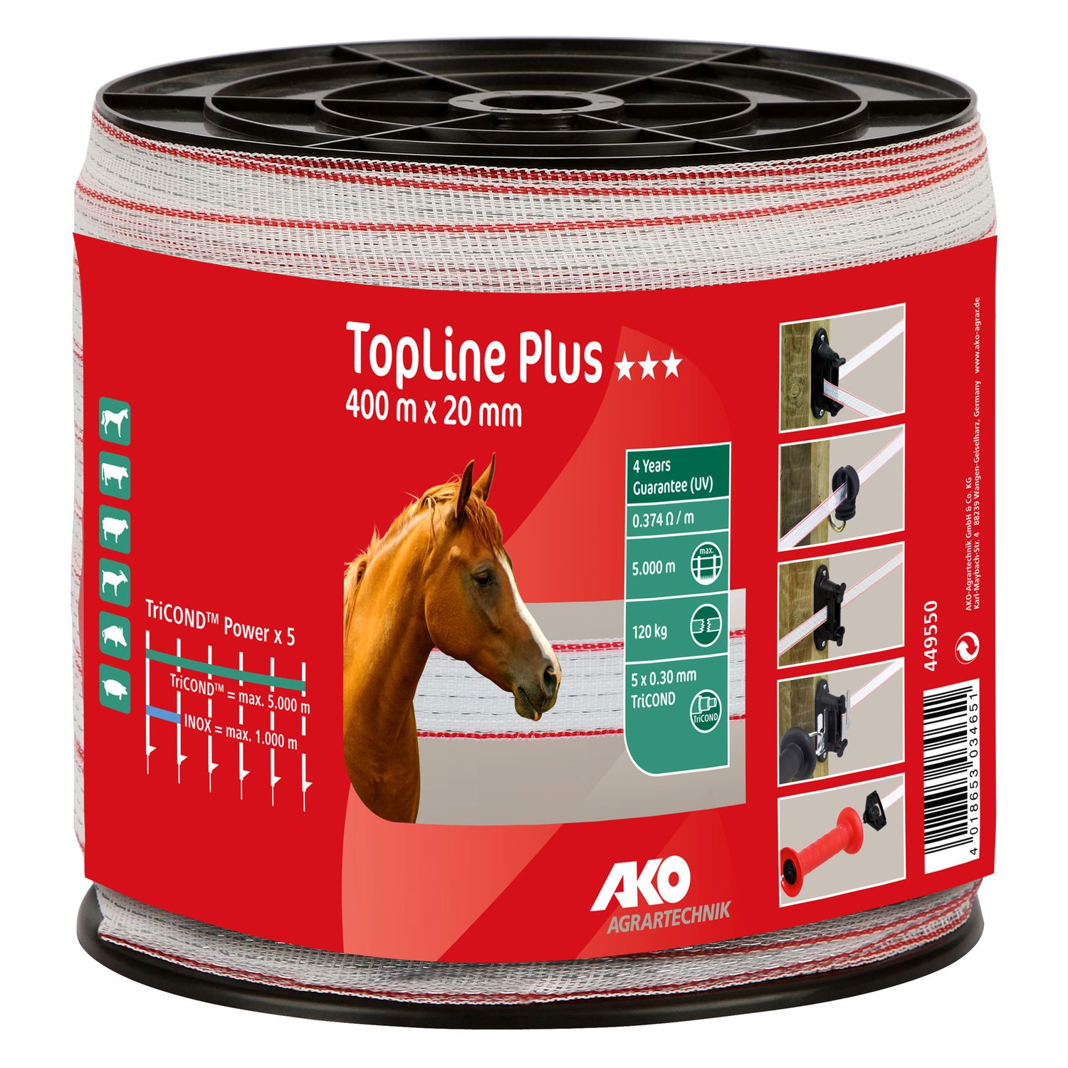 AKO Elektroband TopLine Plus, 20 mm, 400 Meter – Ansicht 1