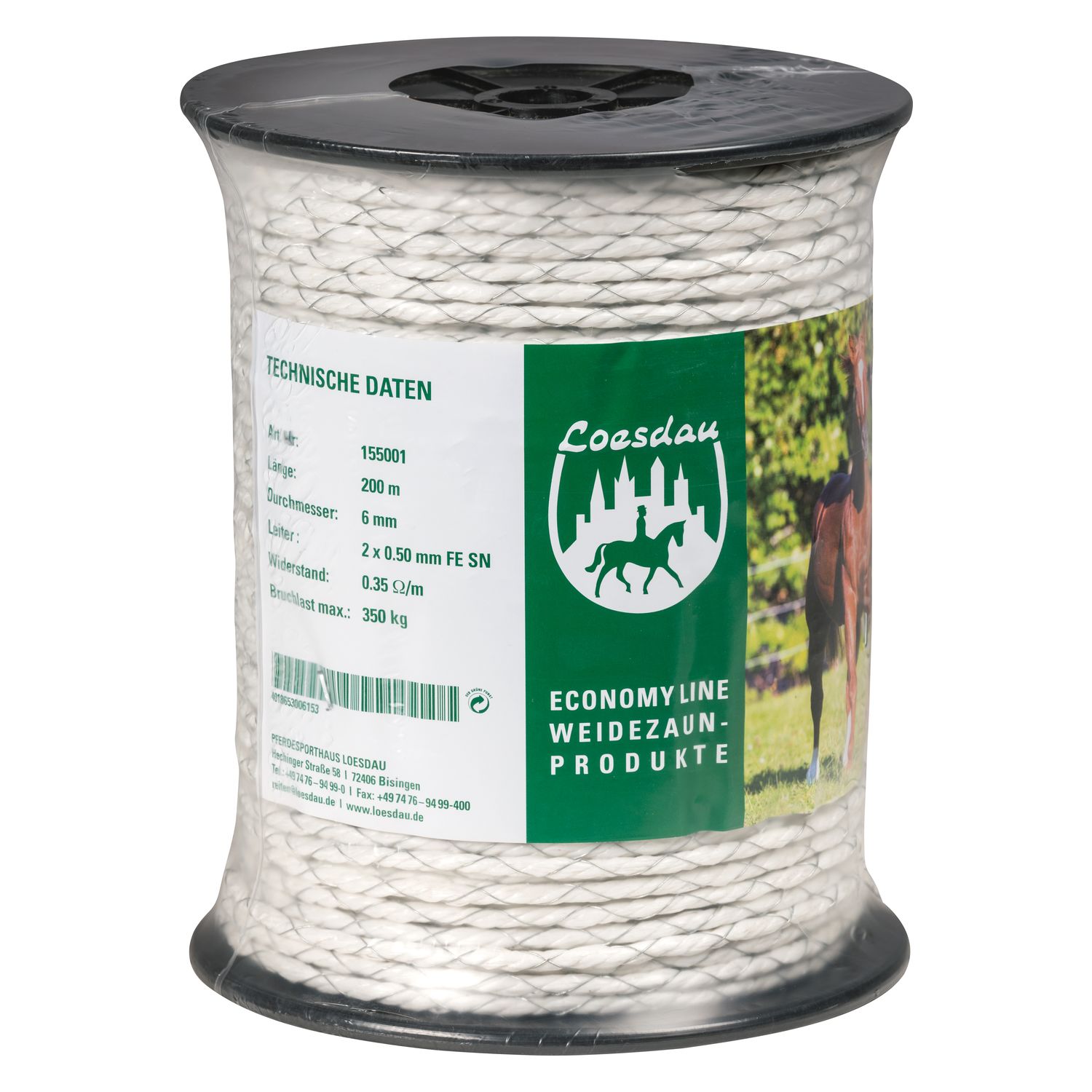 Loesdau Elektroseil Bison, 6 mm,  200 Meter – Ansicht 1