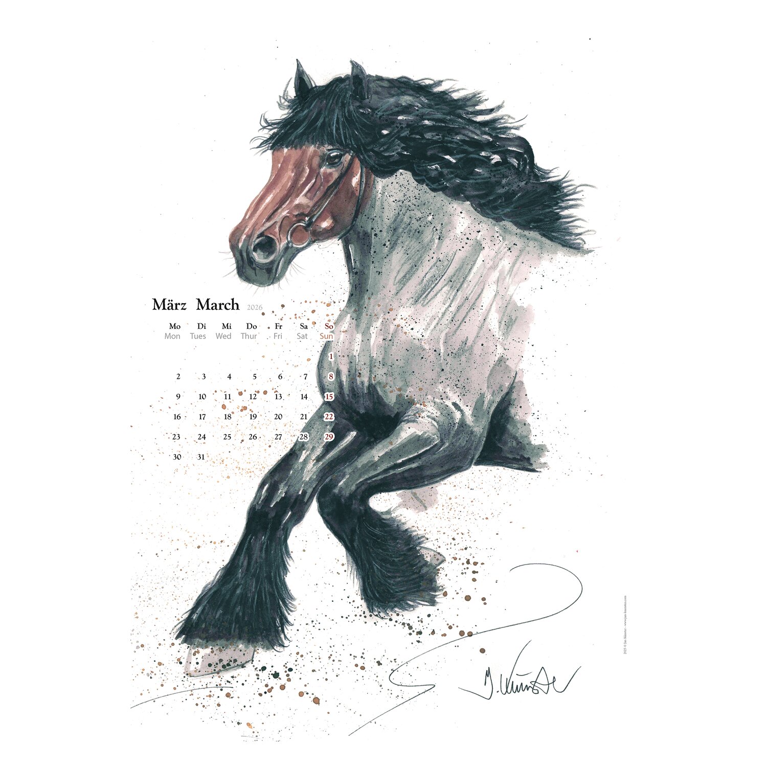 Kunstkalender Pferde, Künster – Ansicht 3