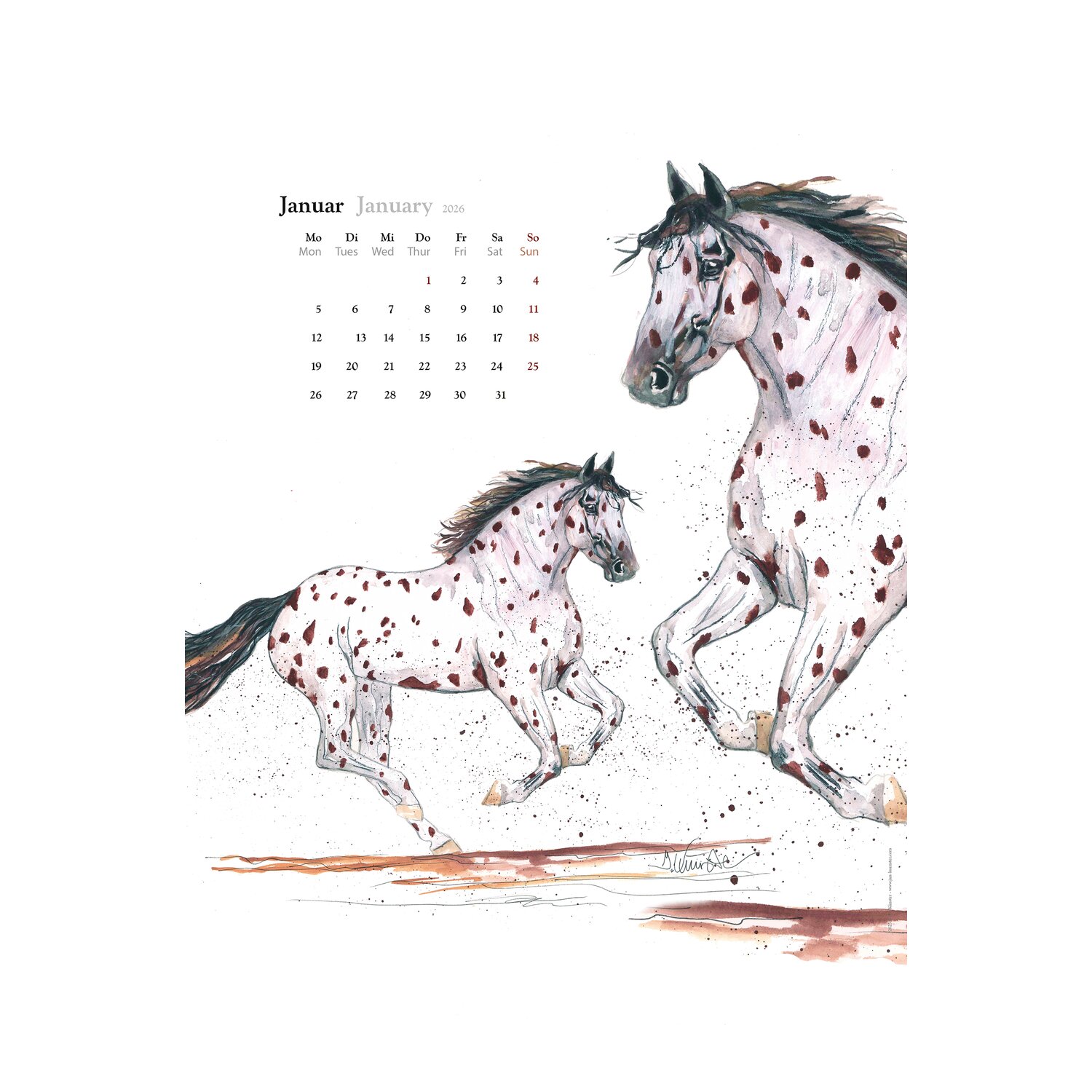 Kunstkalender Pferde, Künster – Ansicht 2