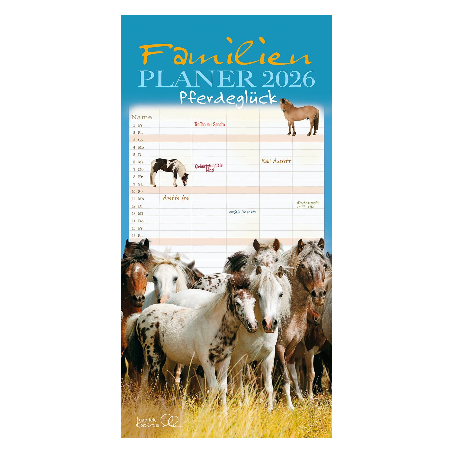 Familienplaner Pferdeglück - Edition Boiselle 2026 – Ansicht 1