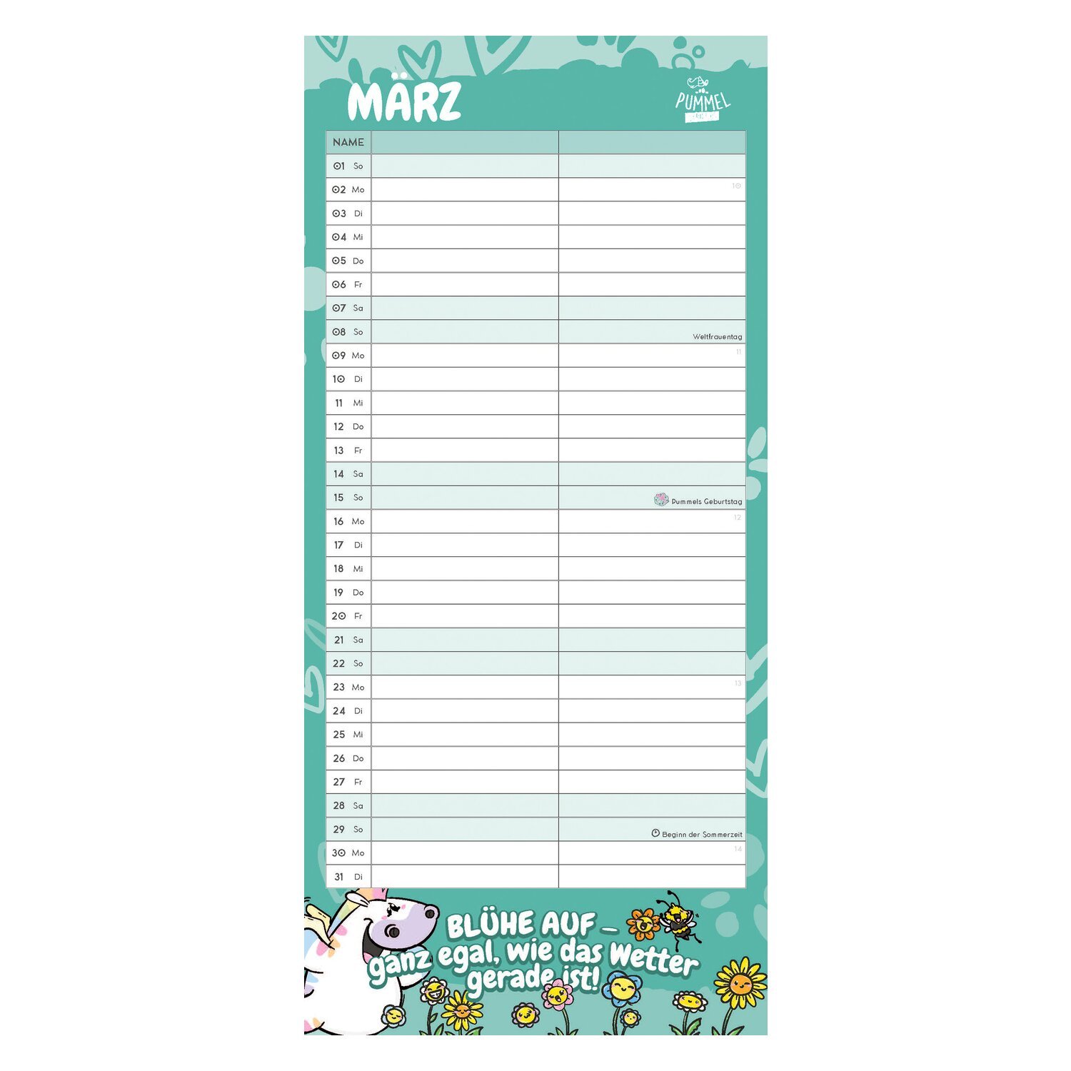 Wandkalender PUMMELEINHORN für Zwei – Ansicht 2