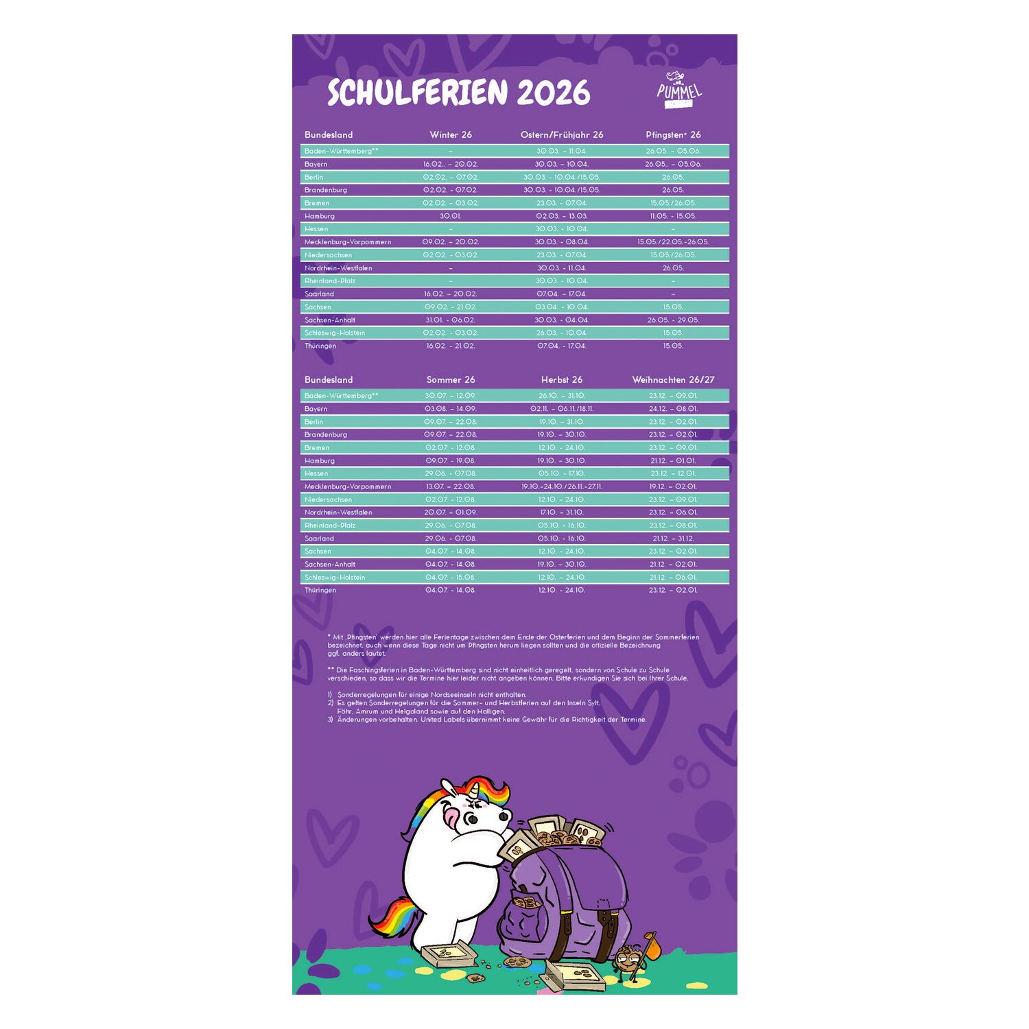 Wandkalender PUMMELEINHORN für Zwei – Ansicht 6