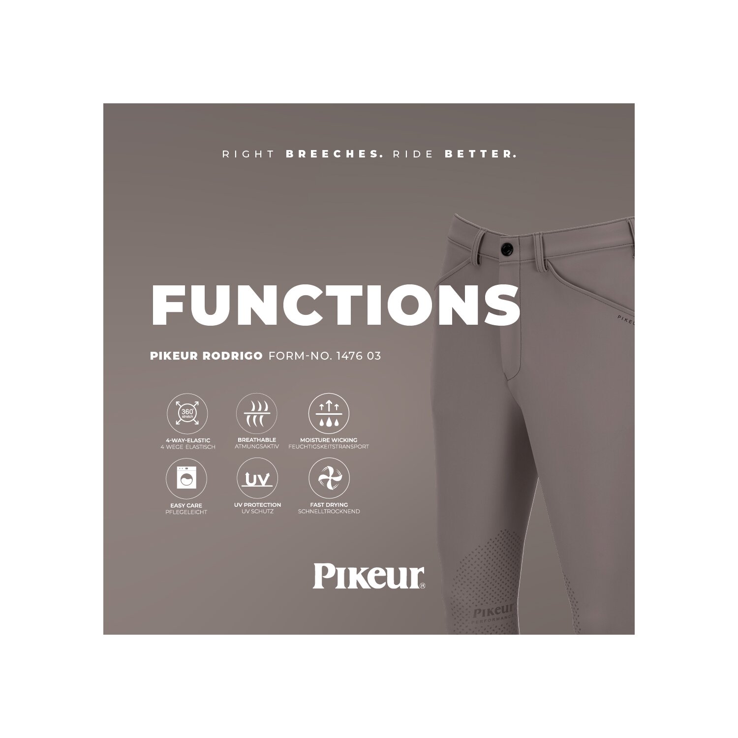 PIKEUR Sports Collection Kniebesatz-Reithose New Rodrigo KN, für Herren – Ansicht 9