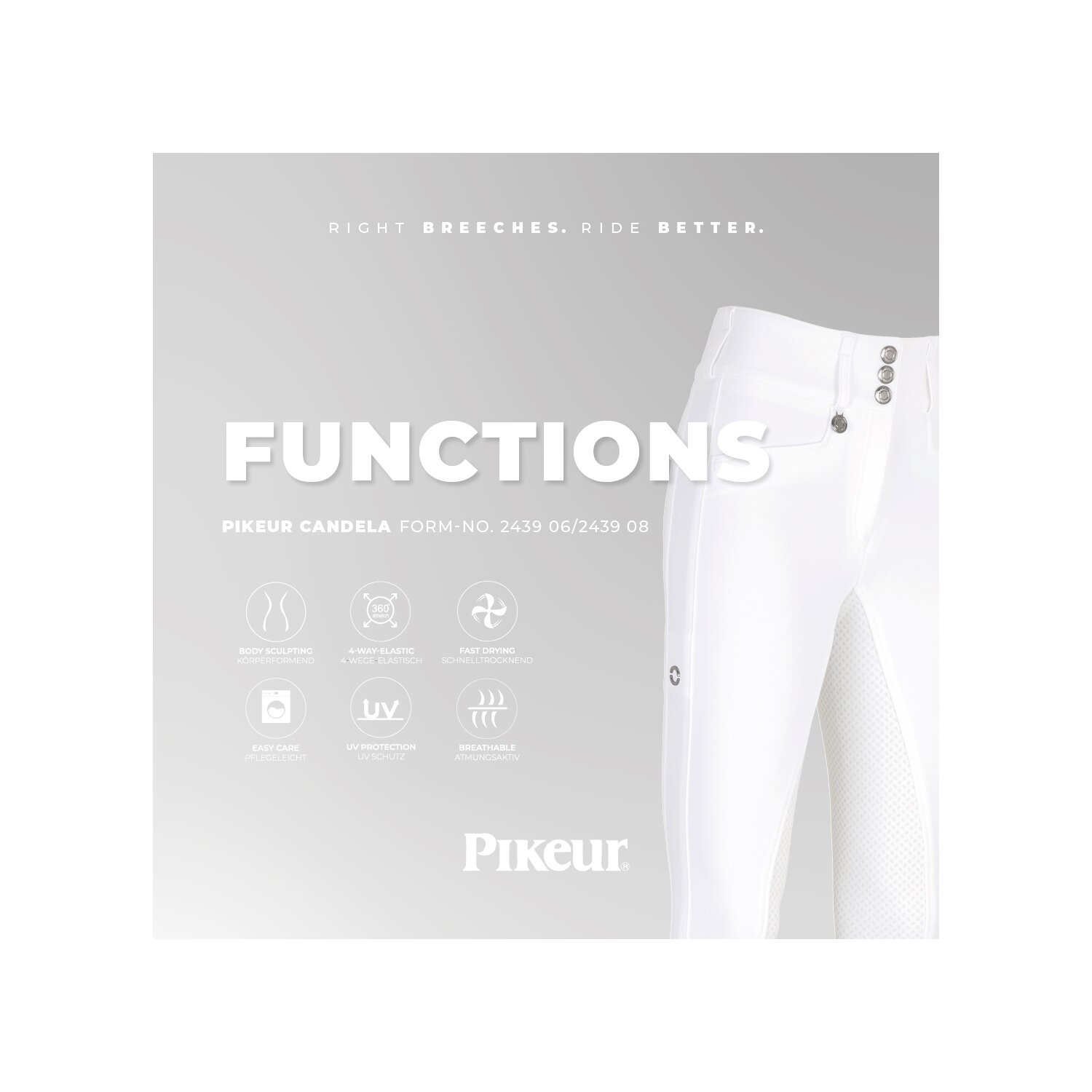 PIKEUR Highwaist Grip-Gesäßeinsatz-Reithose New Candela Grip – Ansicht 5