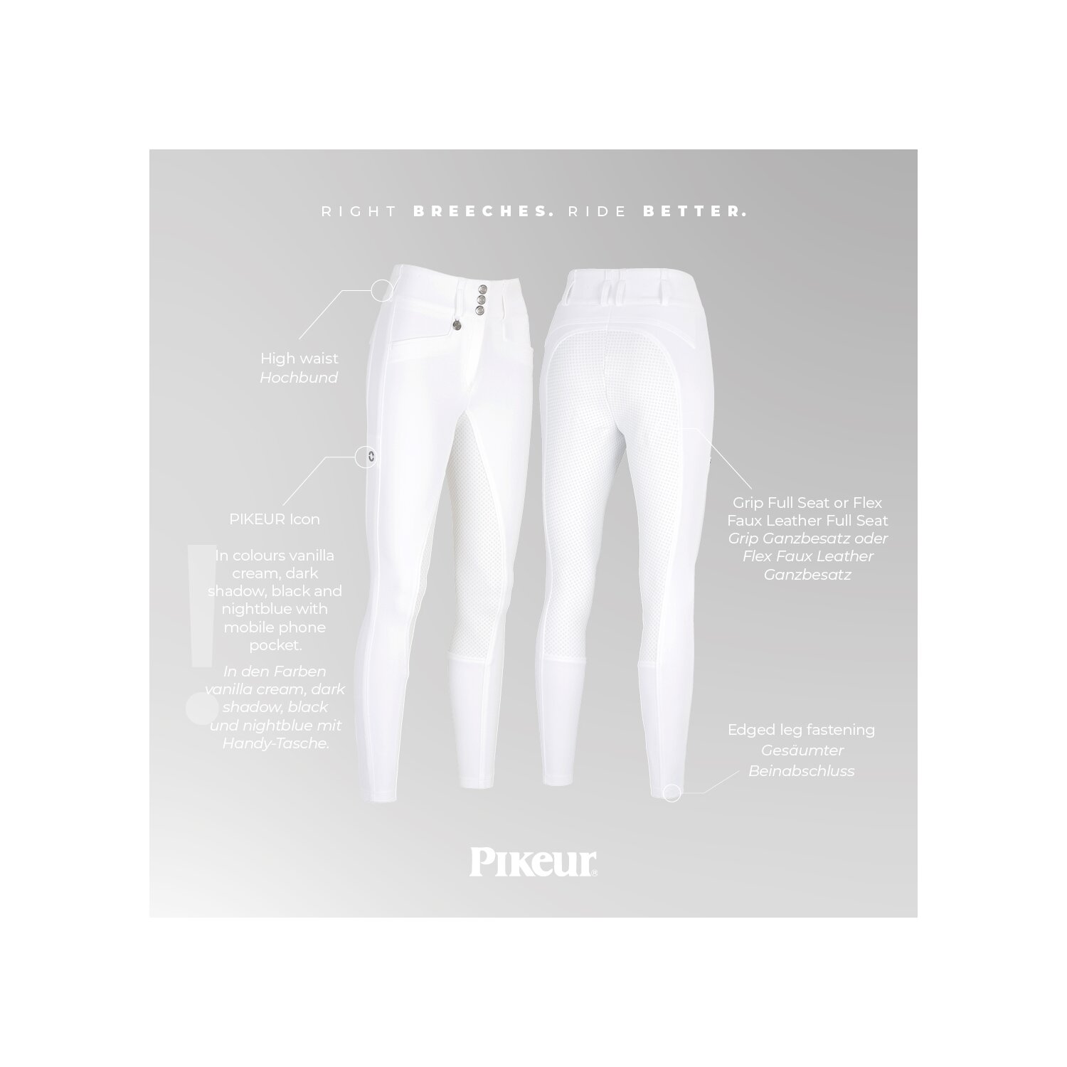 PIKEUR Highwaist Gesäßeinsatz-Reithose New Candela FFL – Ansicht 4