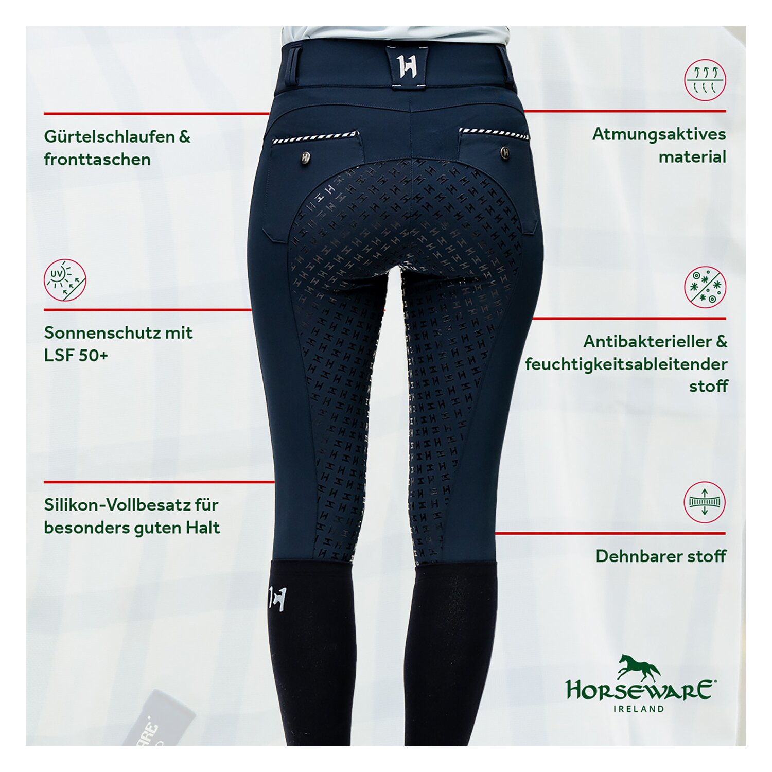 HORSEWARE Reithose Newmarket High Rise Full Grip – Ansicht 2
