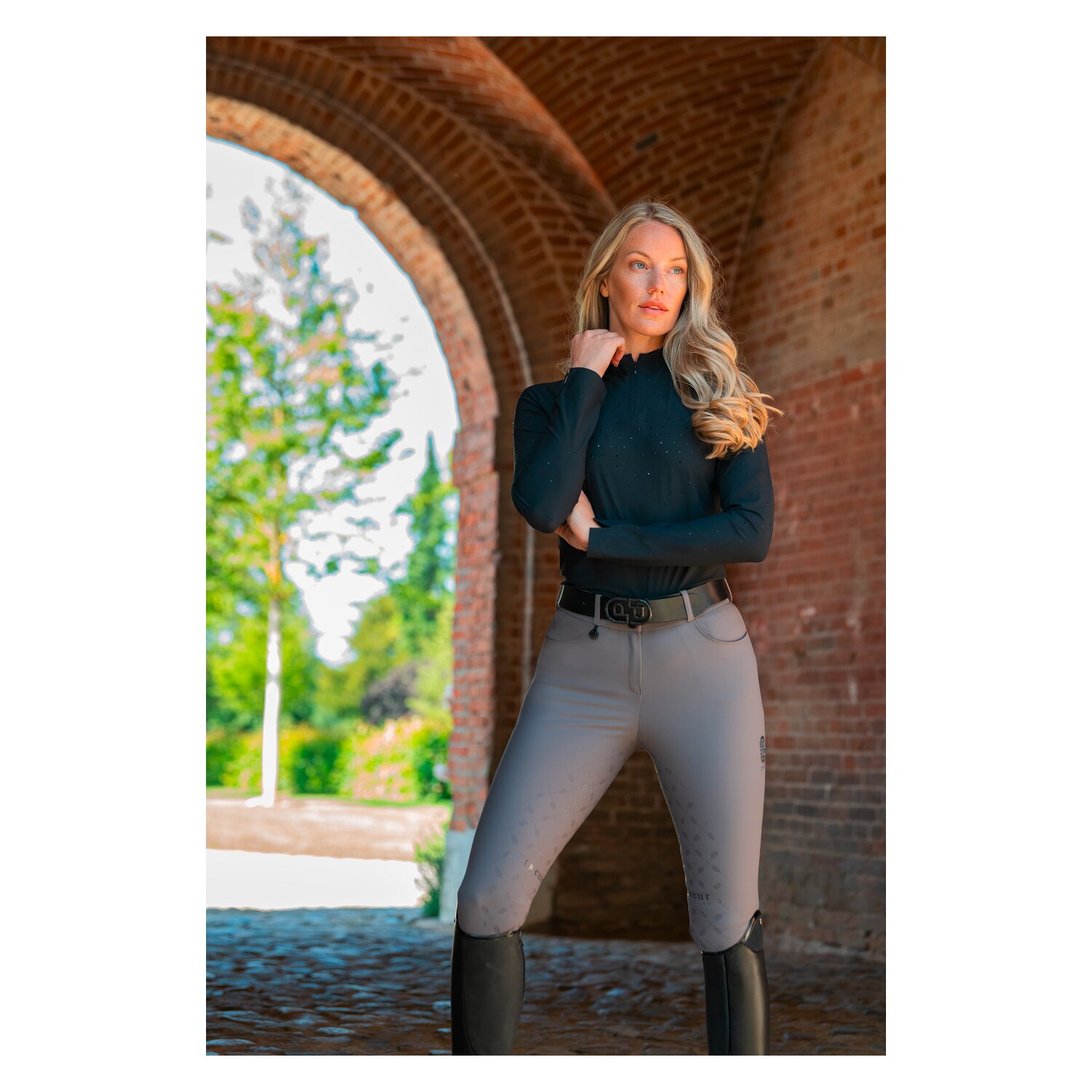 PIKEUR Selection Trainingsshirt mit Rhinestones FUNCTION ZIP SHIRT &ndash; Ansicht 6