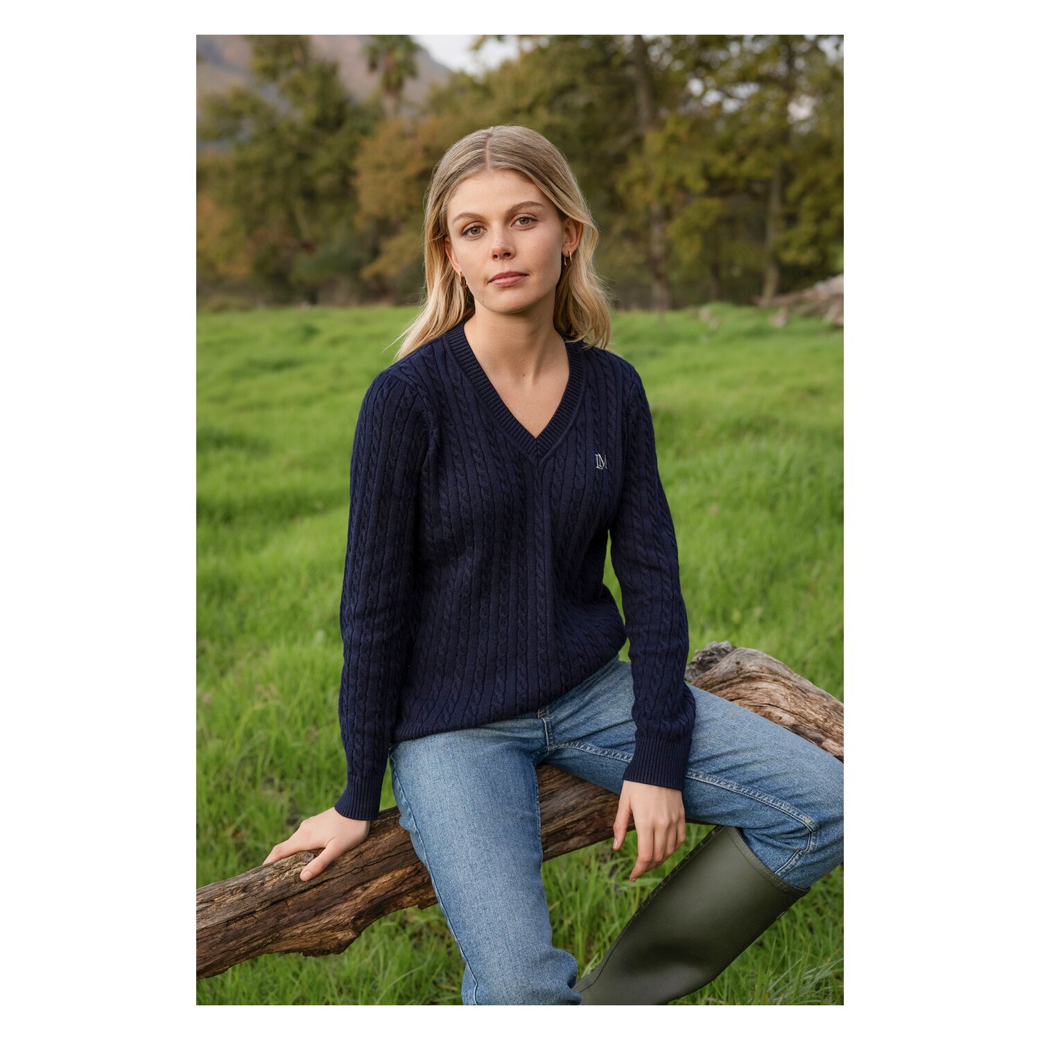 LeMieux Pullover Knit Jumpers V-Neck Cora Cable &ndash; Ansicht 5