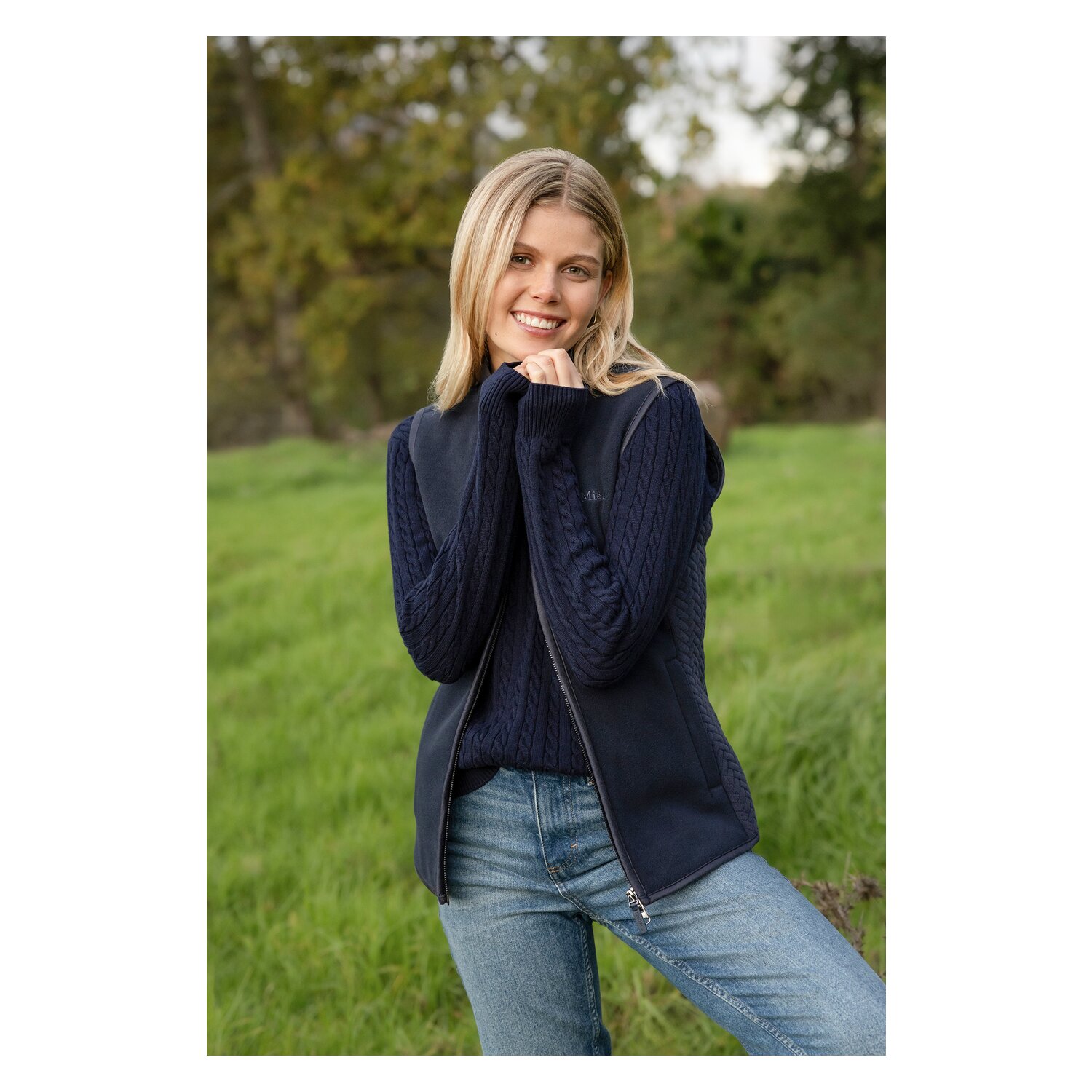 LeMieux Pullover Knit Jumpers V-Neck Cora Cable &ndash; Ansicht 6