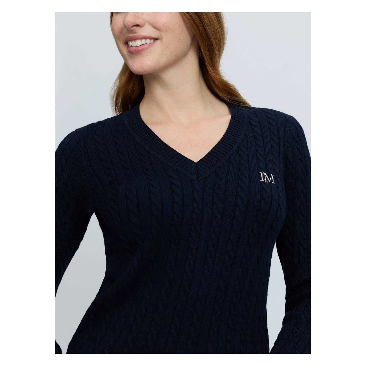 LeMieux Pullover Knit Jumpers V-Neck Cora Cable &ndash; Ansicht 7