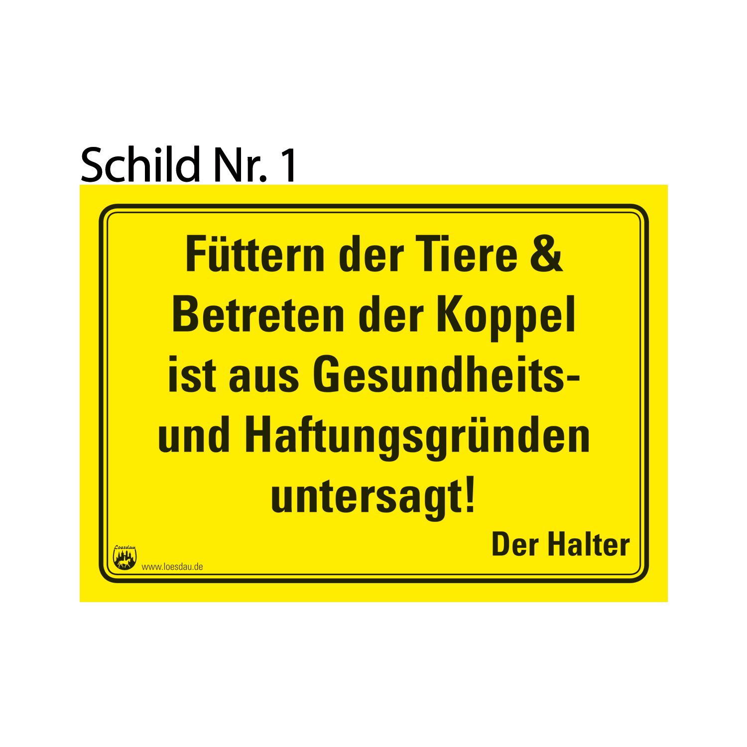 Loesdau Hinweisschild – Ansicht 1