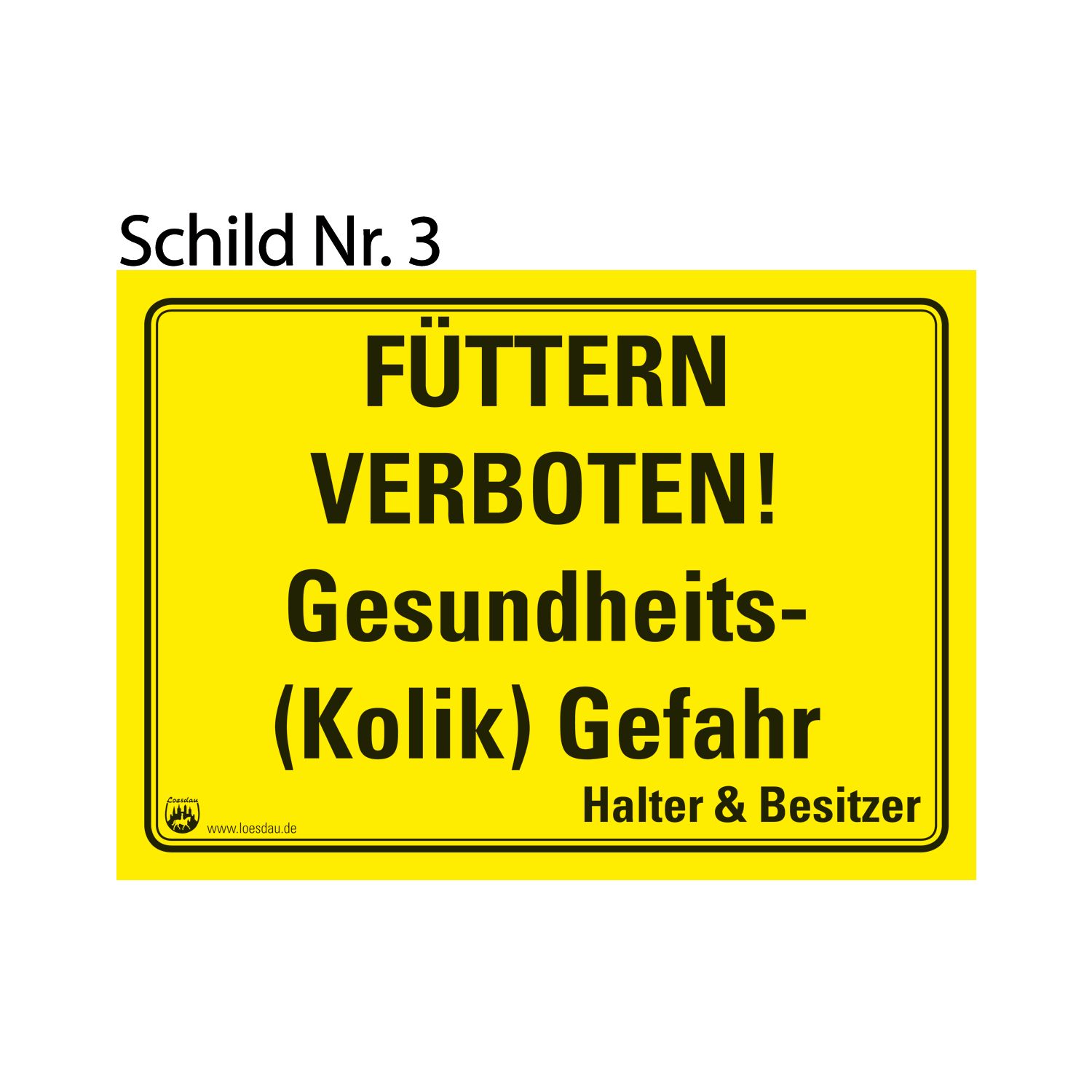 Loesdau Hinweisschild – Ansicht 1