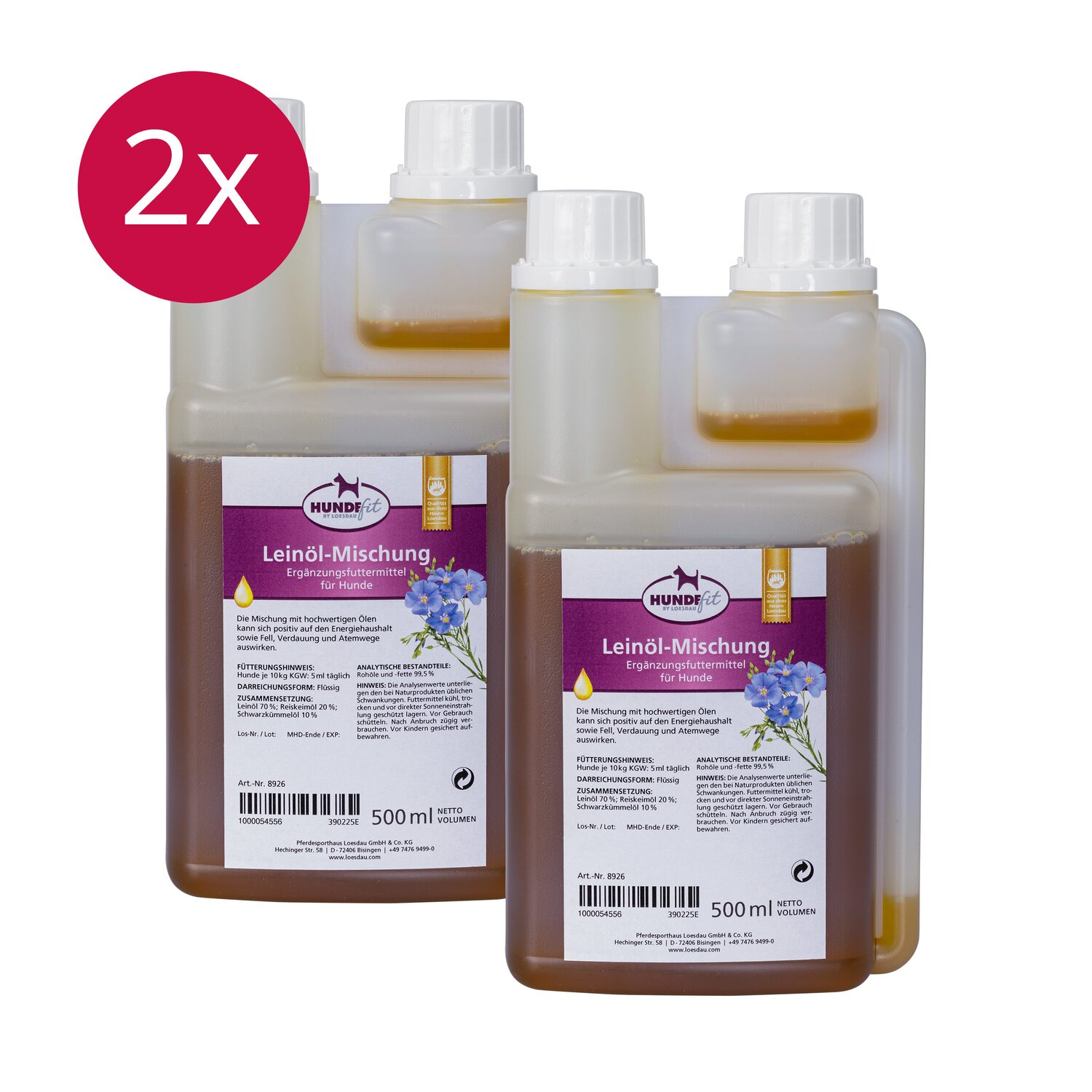 HUNDEfit by Loesdau Set Energie für Hunde, Leinöl-Mischung – Ansicht 1