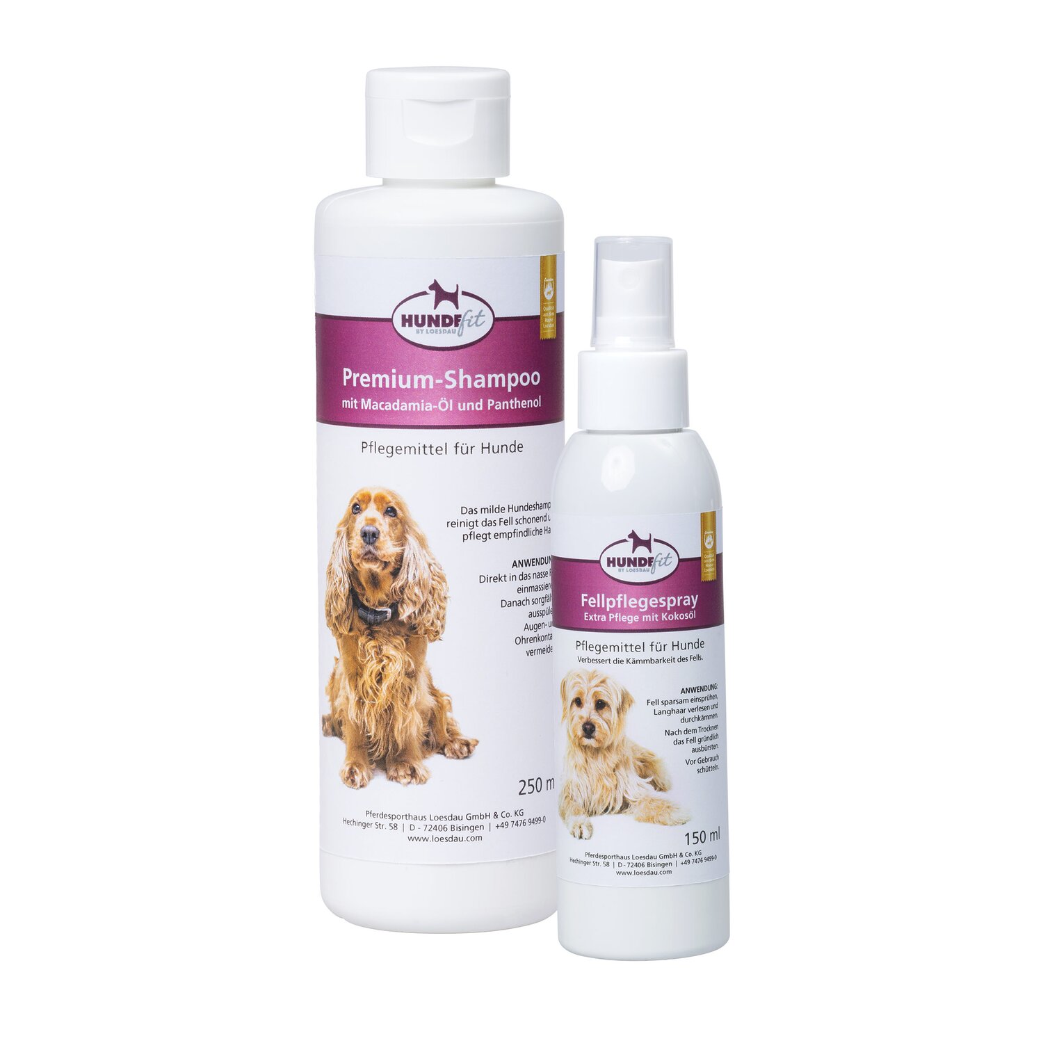HUNDEfit by Loesdau Set Pflege I für Hunde, Fellpflegespray + Premium Shampoo – Ansicht 1