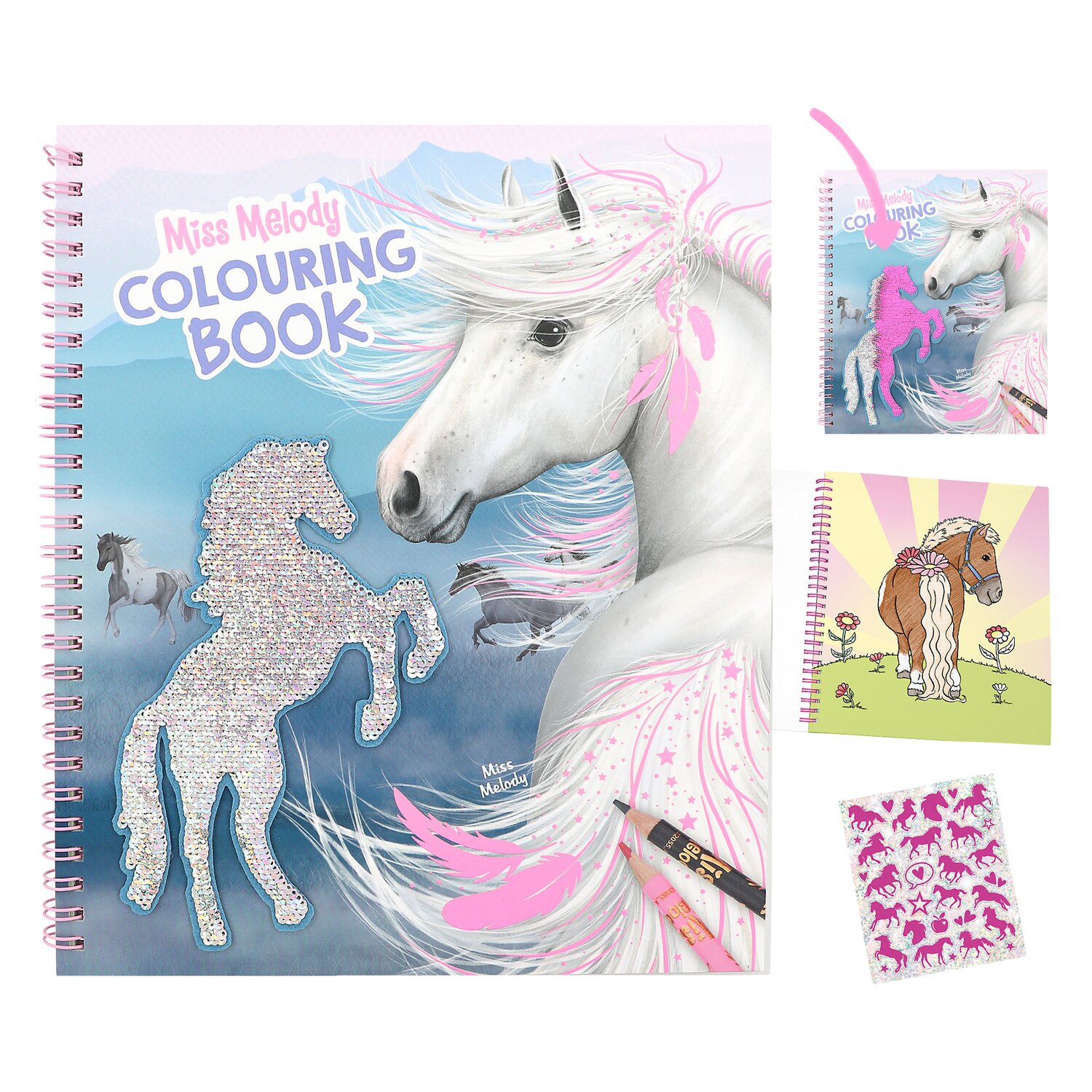 Miss Melody Malbuch mit Pailletten – Ansicht 1