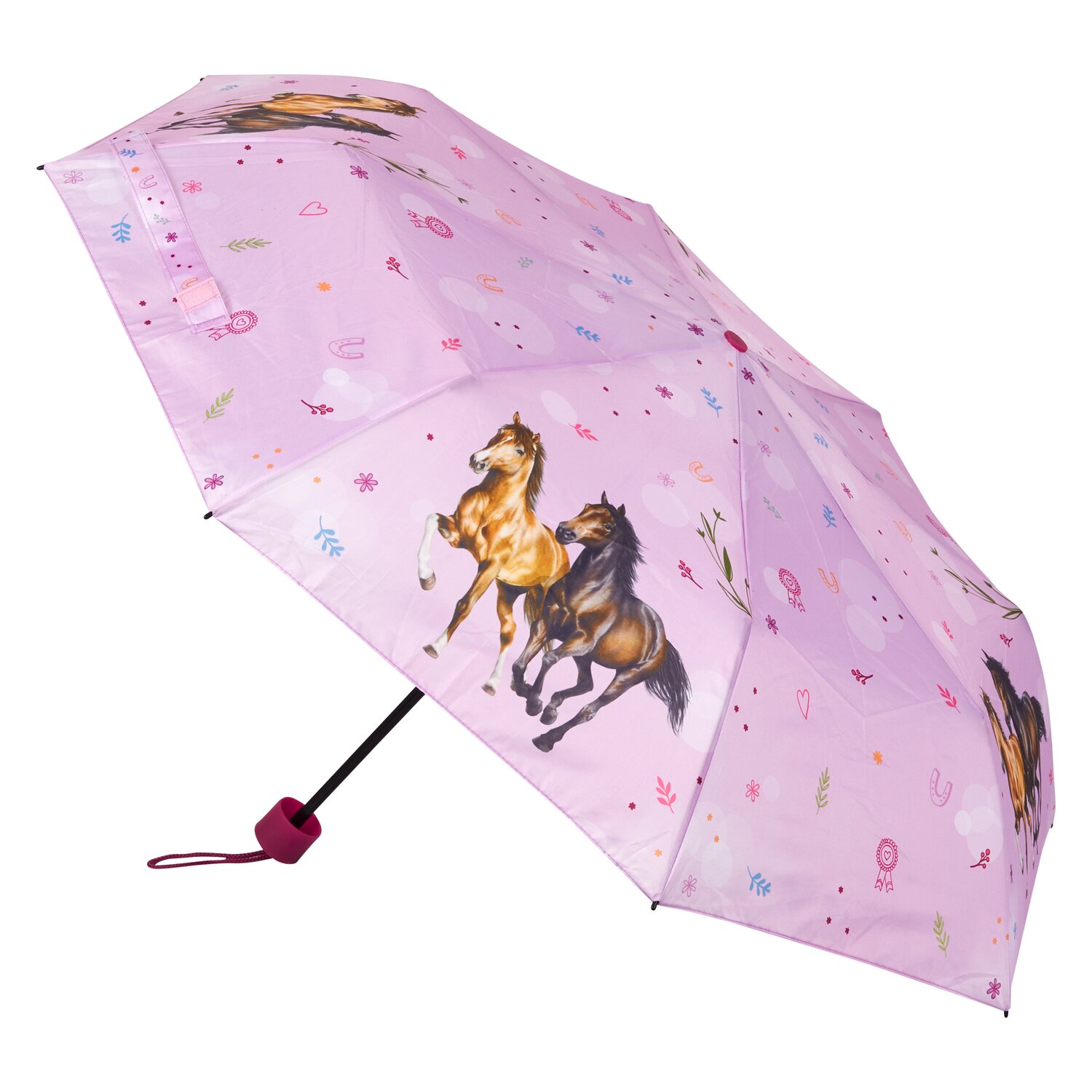 DIE SPIEGELBURG Taschenschirm Pferdefreunde – Ansicht 1