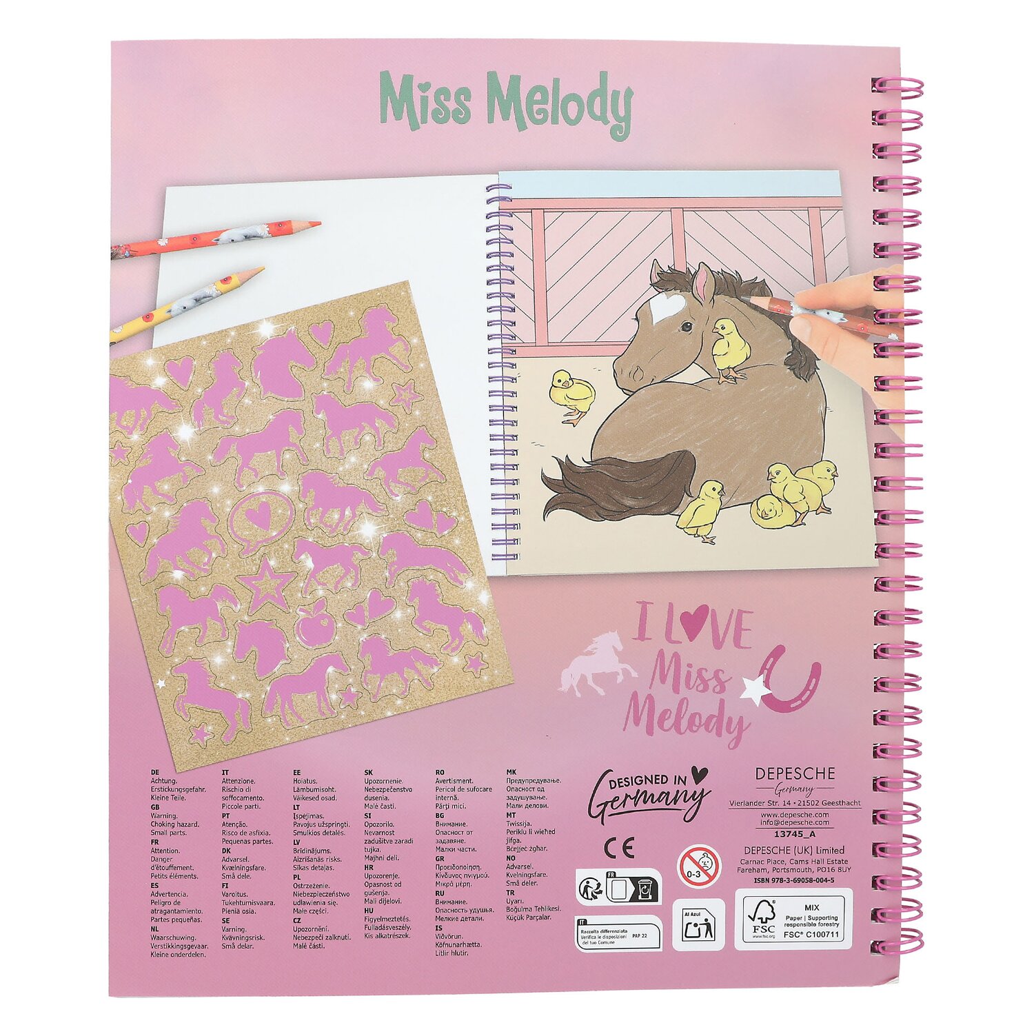 Miss Melody Malbuch mit Pailletten – Ansicht 3