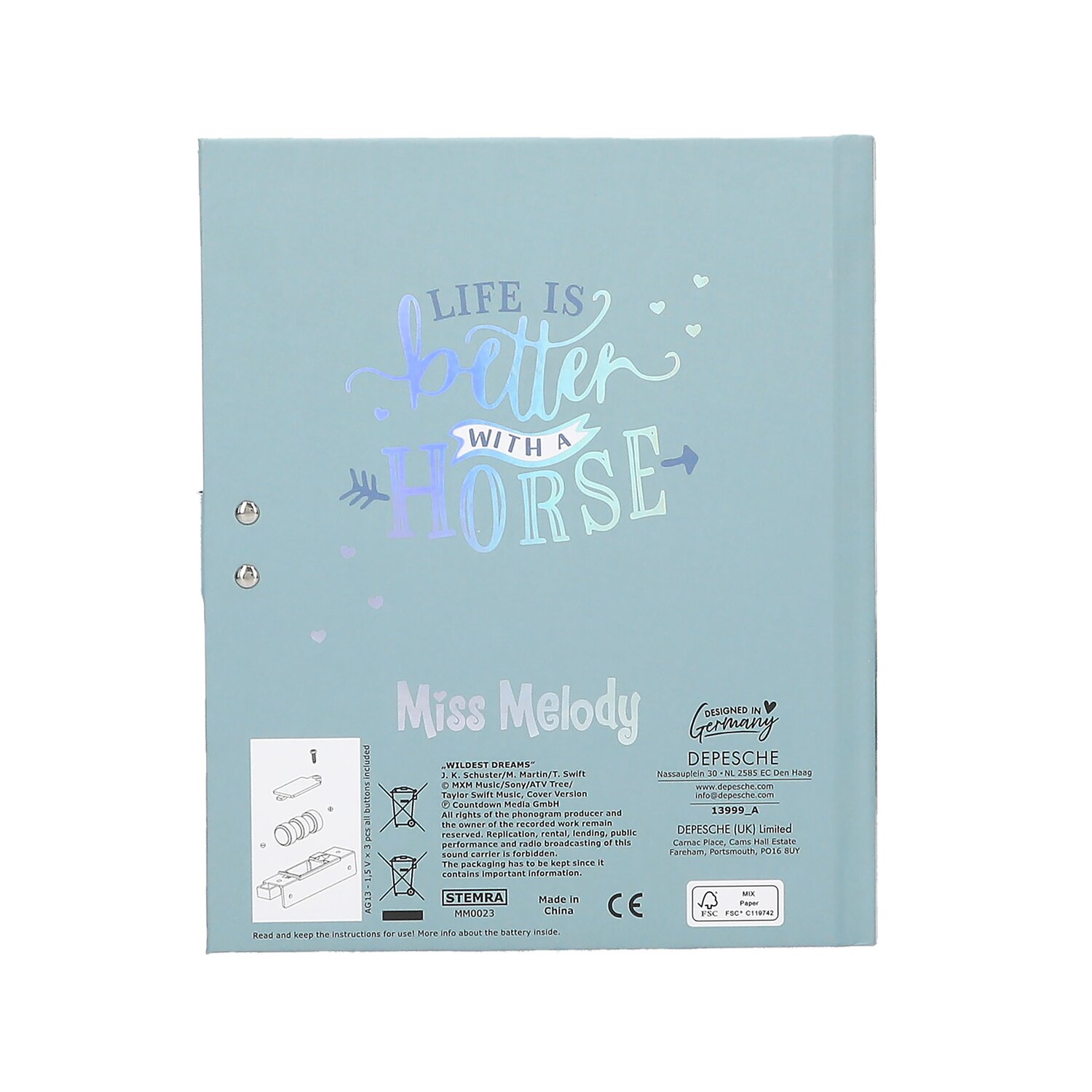 Miss Melody Tagebuch mit Code &ndash; Ansicht 2