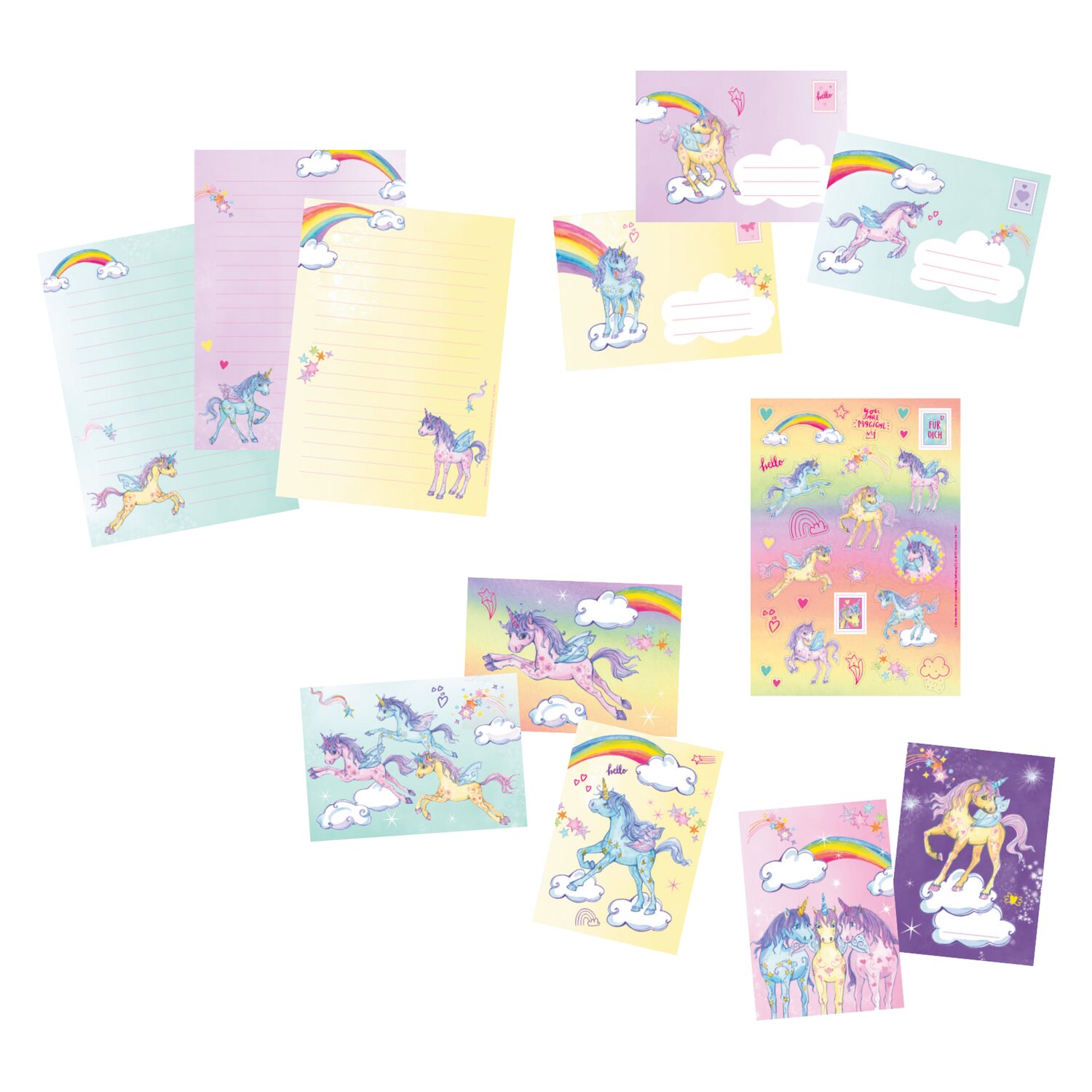 DIE SPIEGELBURG Briefpapier-Set Einhorn-Paradies – Ansicht 3