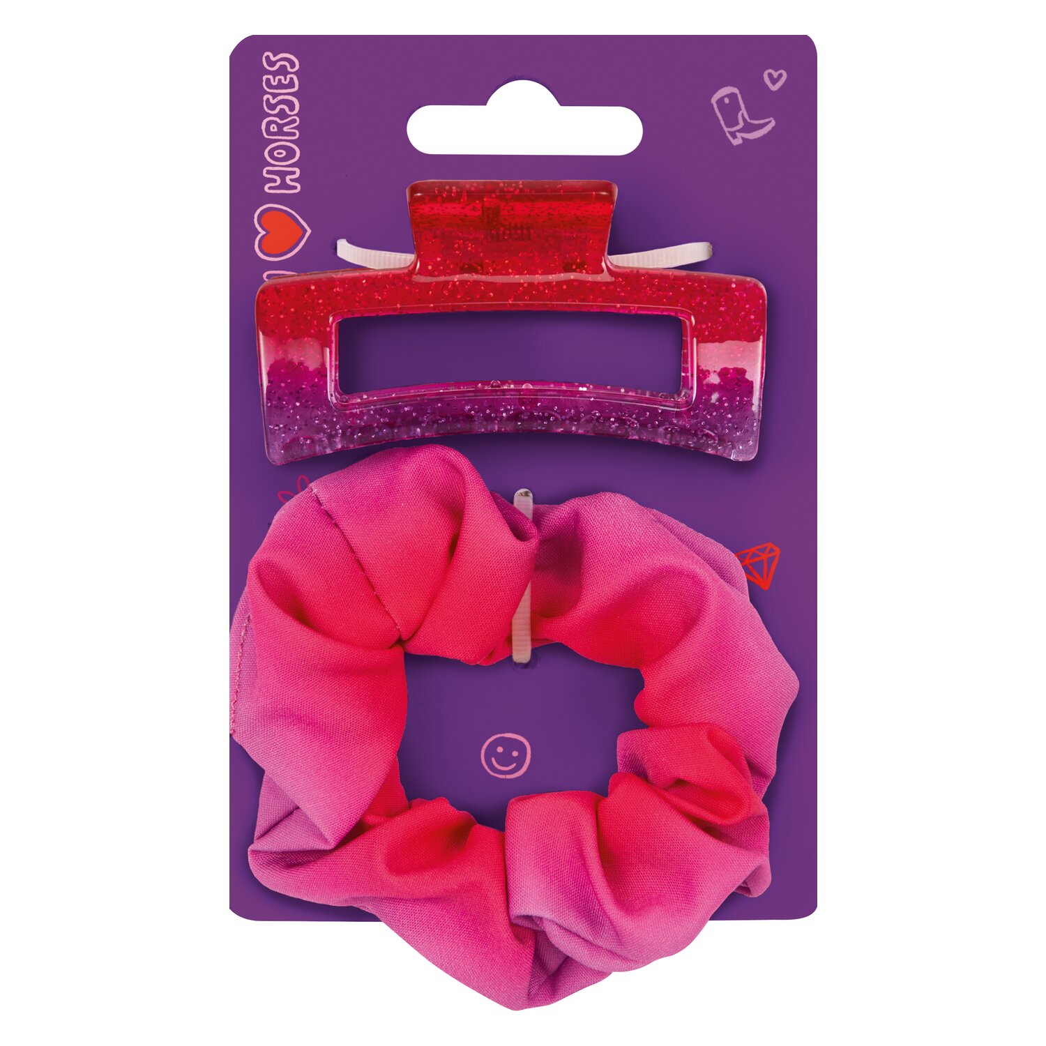 DIE SPIEGELBURG Scrunchie und Spange I LOVE HORSES – Ansicht 1