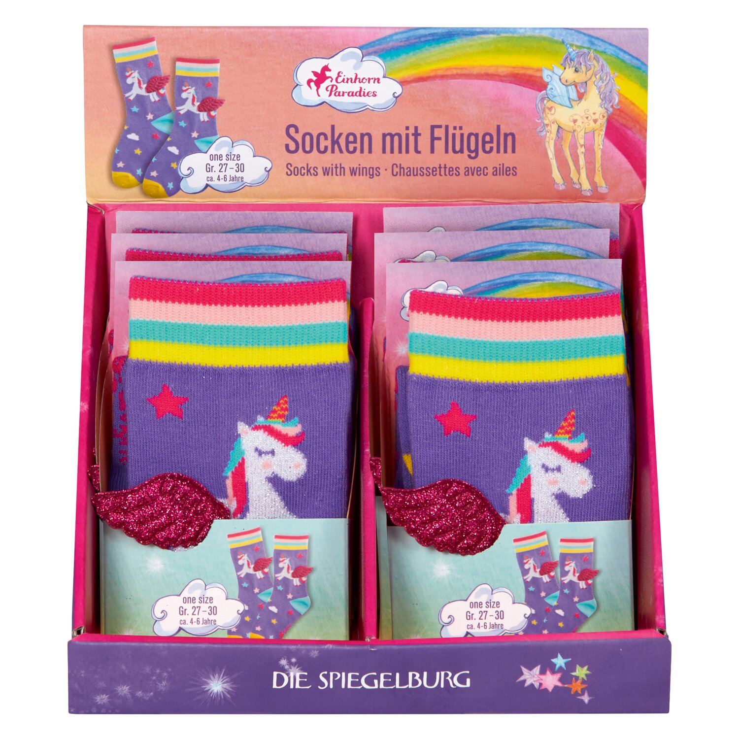 DIE SPIEGELBURG Socken mit Flügeln Einhorn-Paradies – Ansicht 2