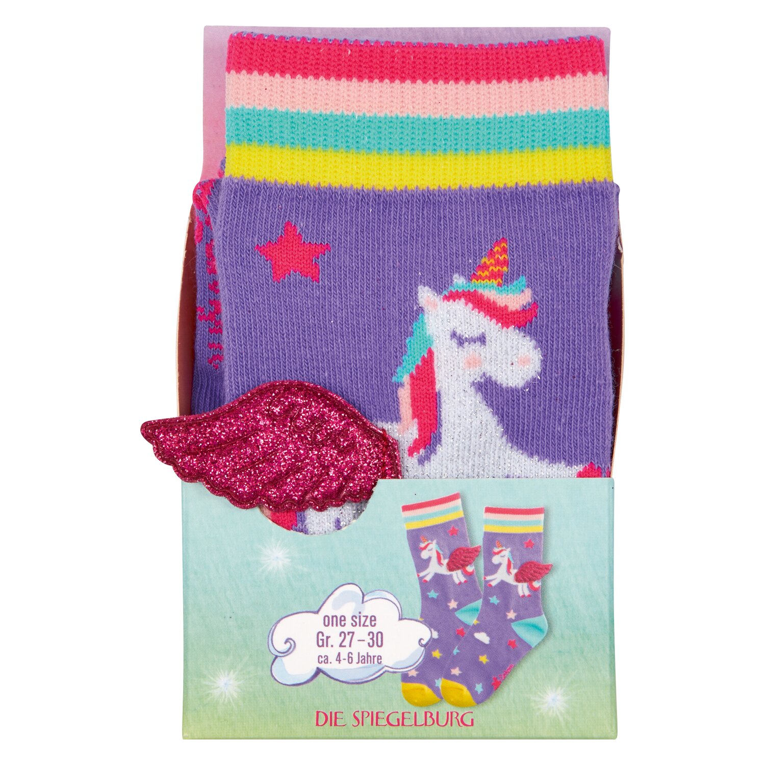 DIE SPIEGELBURG Socken mit Flügeln Einhorn-Paradies – Ansicht 3
