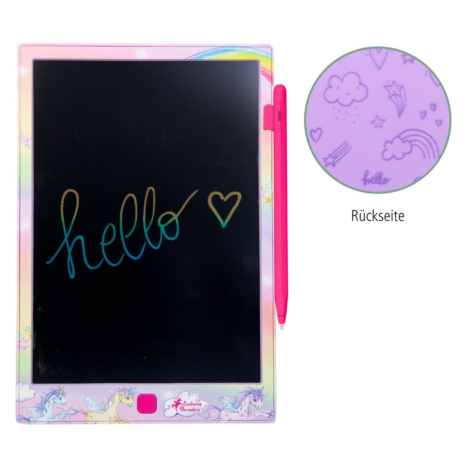 DIE SPIEGELBURG LCD Schreibtafel Einhorn Paradies – Ansicht 2