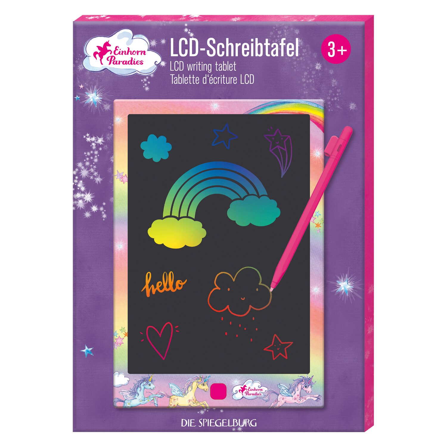 DIE SPIEGELBURG LCD Schreibtafel Einhorn Paradies – Ansicht 1